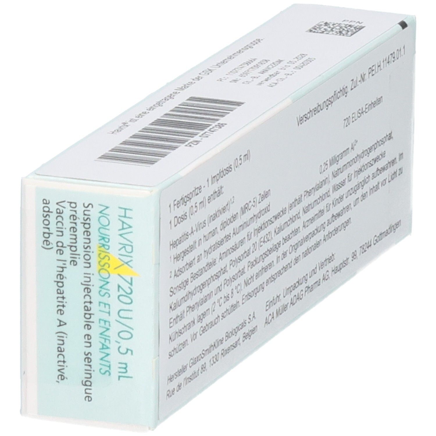 HAVRIX 720 U/0,5 ml Suspension injizierbar in Fertigspritze, 1 Dosis.