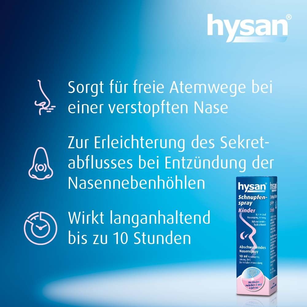 Text mit Produktinformationen: Freie Atemwege, Sekretabfluss, bis zu 10 Stunden.