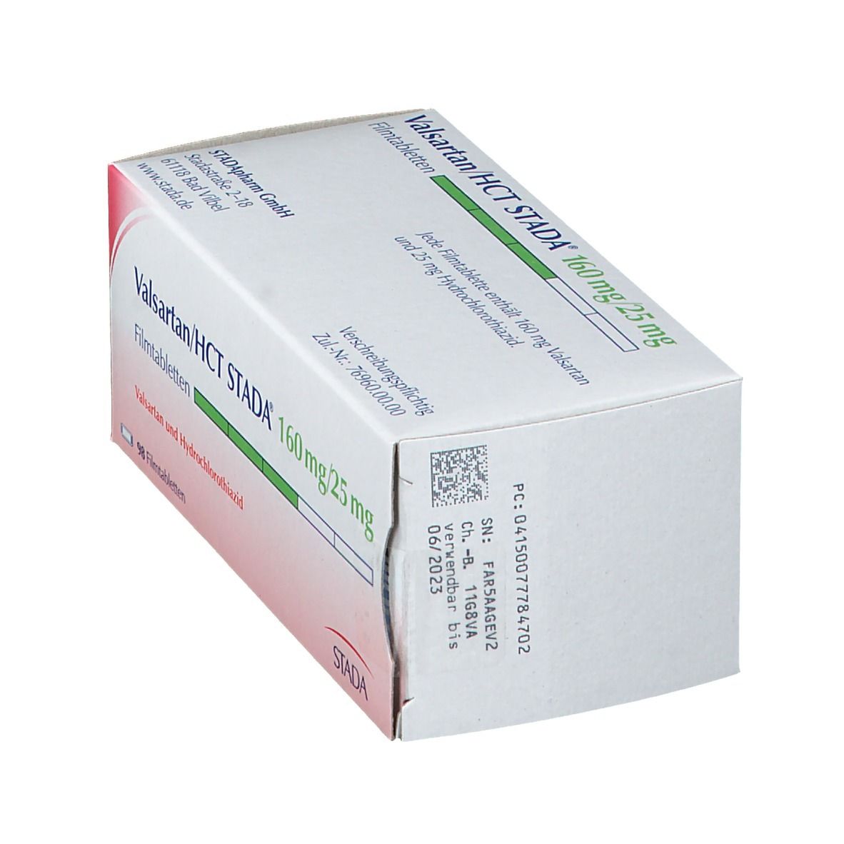 Valsartan/Hct Stada 160 mg/25 mg Filmtabletten 98 St