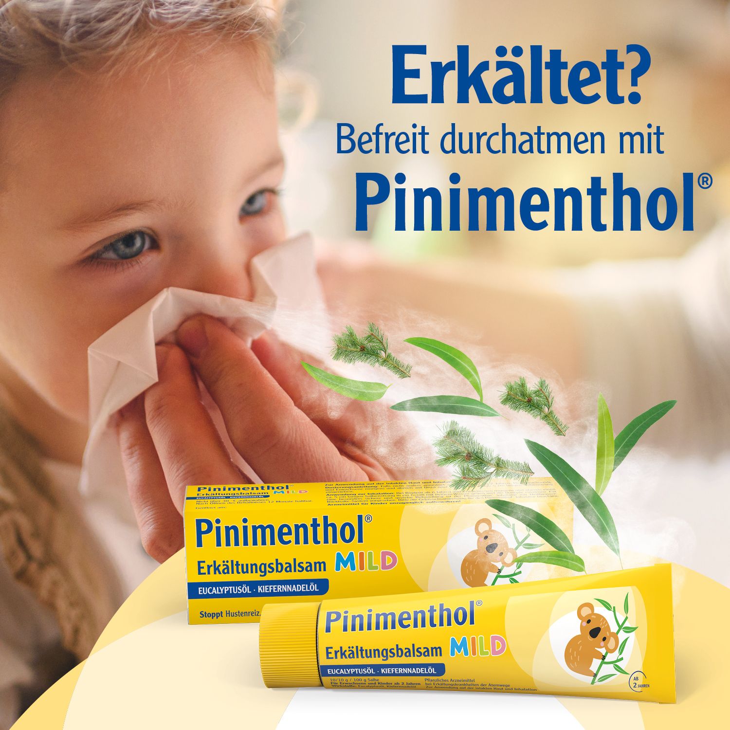 Pinimenthol® Erkältungsbalsam mild ab 2 Jahren - mit Eucalyptus- und Kiefernnadelöl