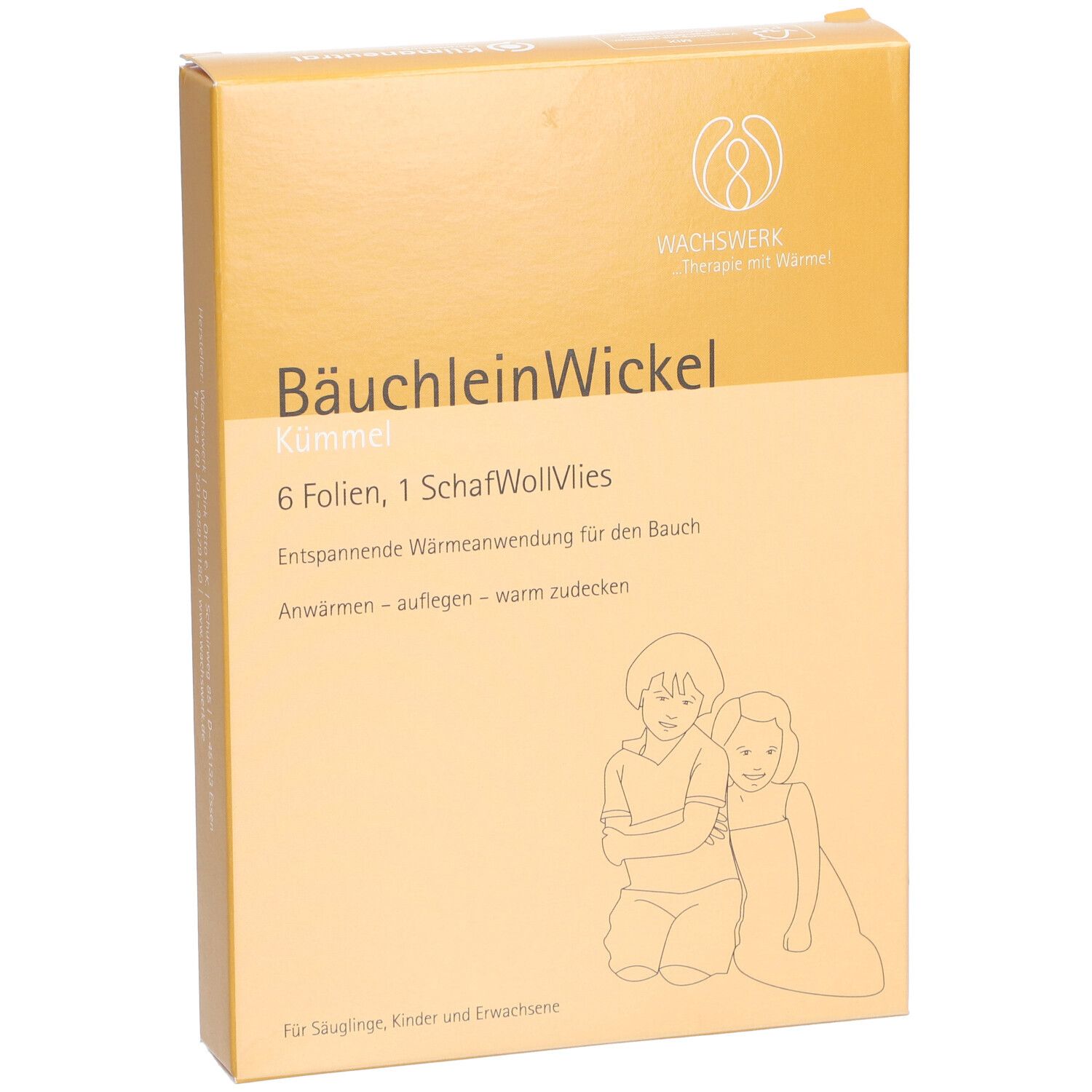 Baby-BäuchleinWickel Wachs mit Kümmellöl, 4x Wachsfolien, 5,00 €