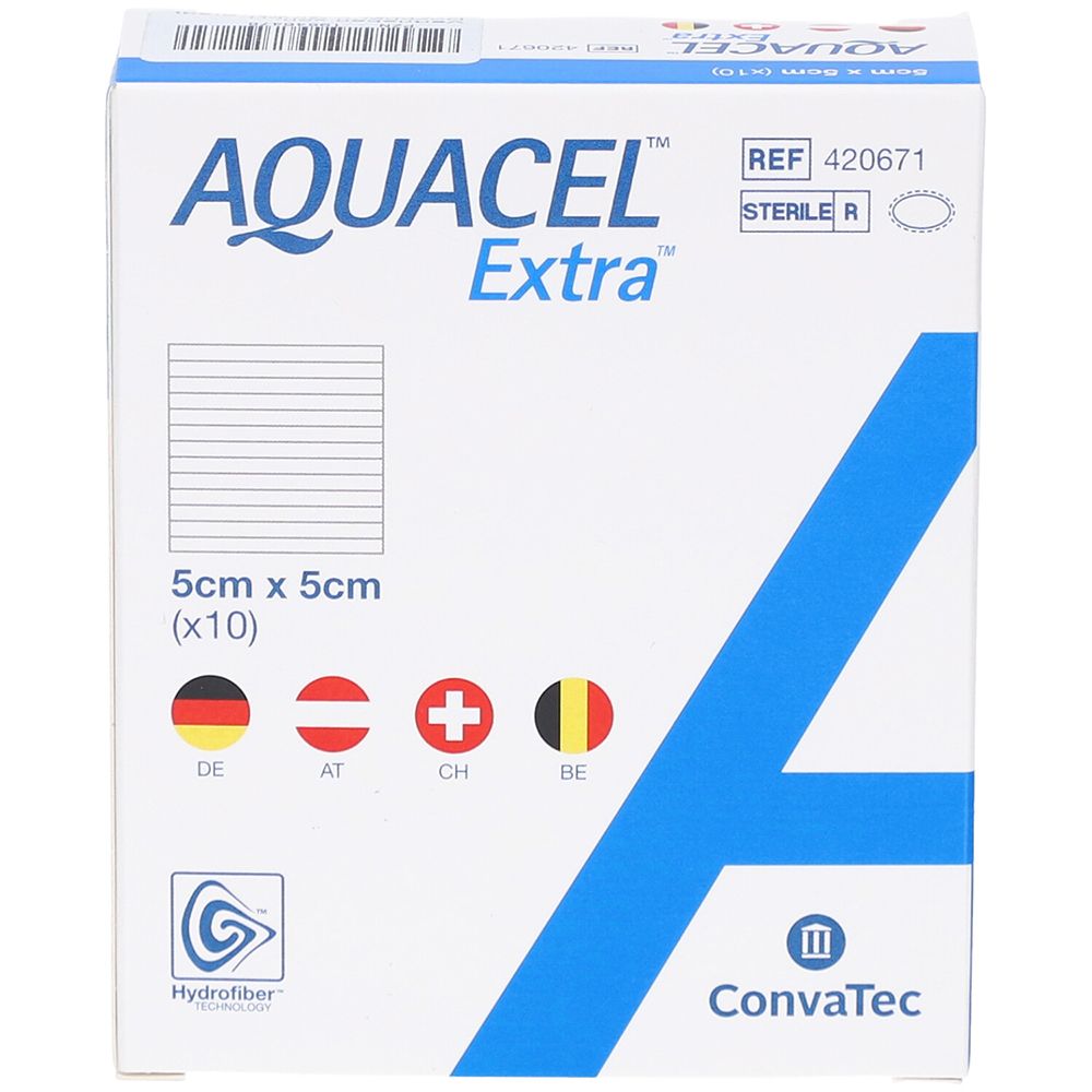 Aquacel Extra 5x5 cm Verband 10 St Kompressen