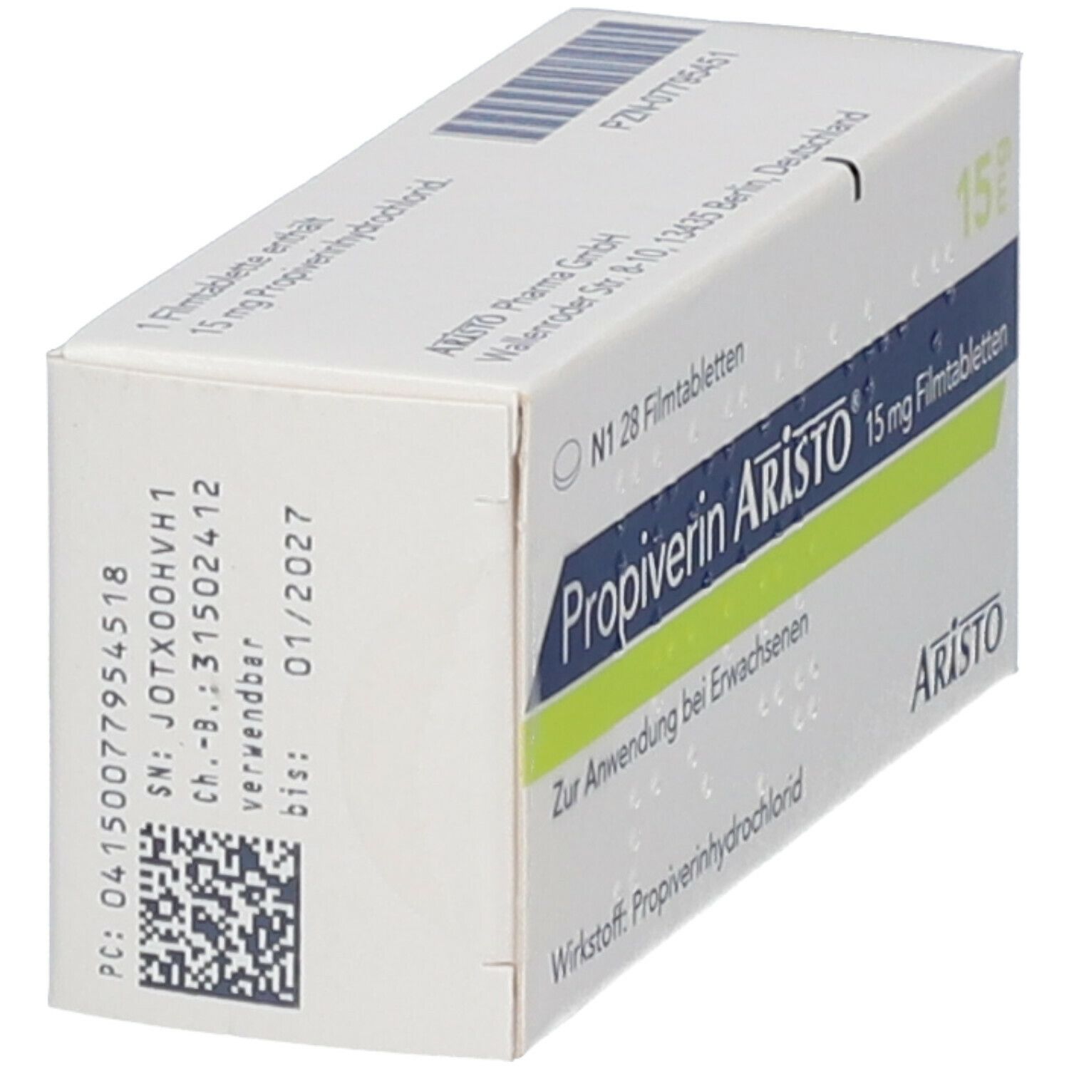 Propiverin Aristo 15 mg Filmtabletten 28 St