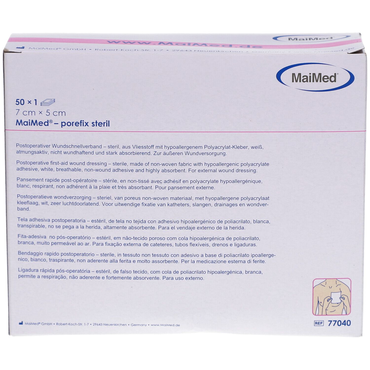 MaiMed porefix Wundschnellverband 7 x 5 cm