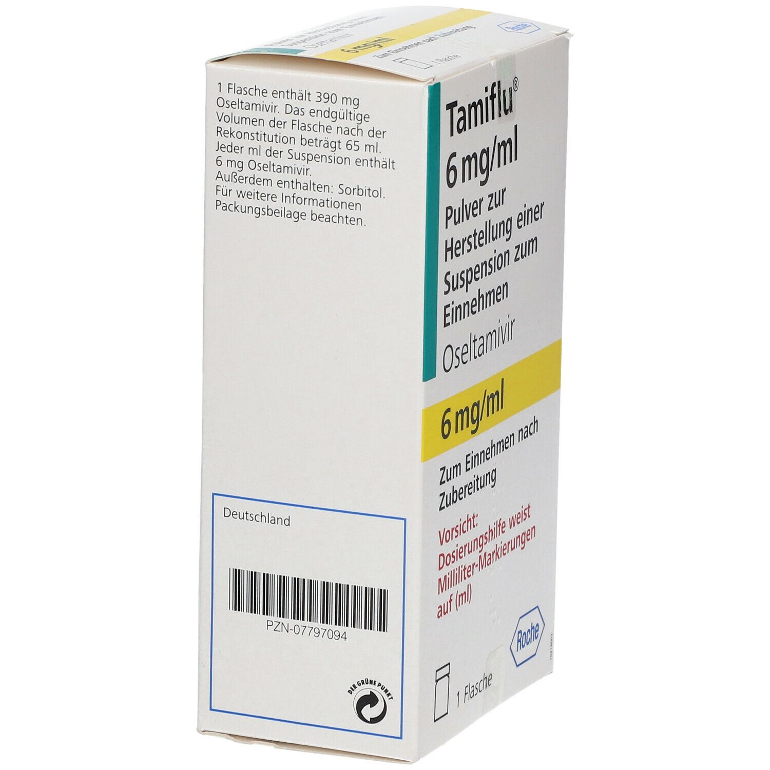 Tamiflu 6 mg/ml Pulver z.Herst.e.Susp.z.Einnehmen 65 ml zur Herstellung einer Susp. zum Einnehmen