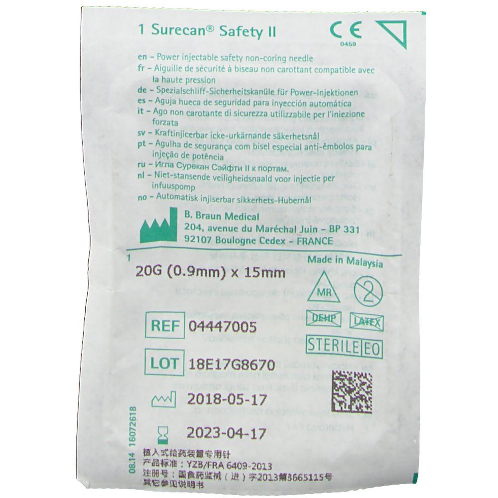 Surecan Safety II needle 20 Gx15 mm