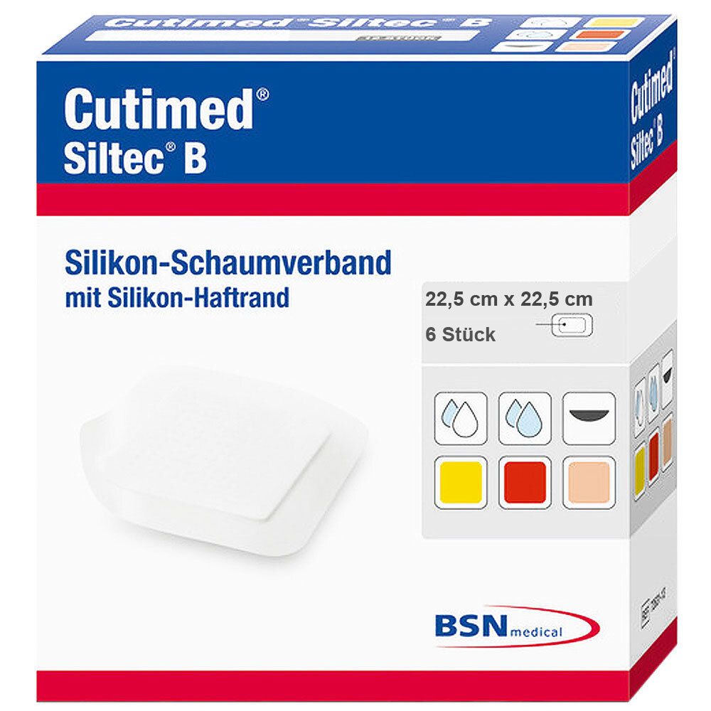 Cutimed® Siltec B 22,5 cm x 22,5 cm 6 St Kompressen