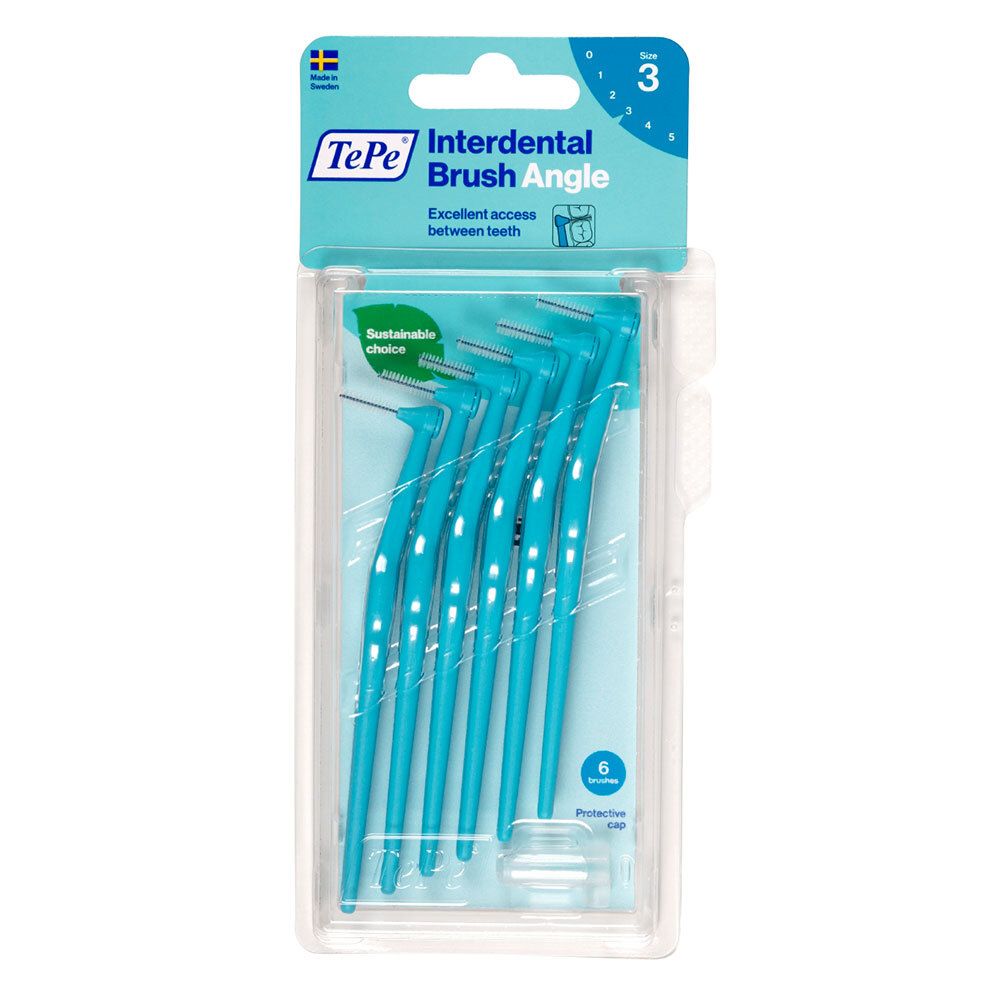 TePe Angle Interdentalbürsten 0,6 - 1,1 mm blau 6 St Zahnbürste