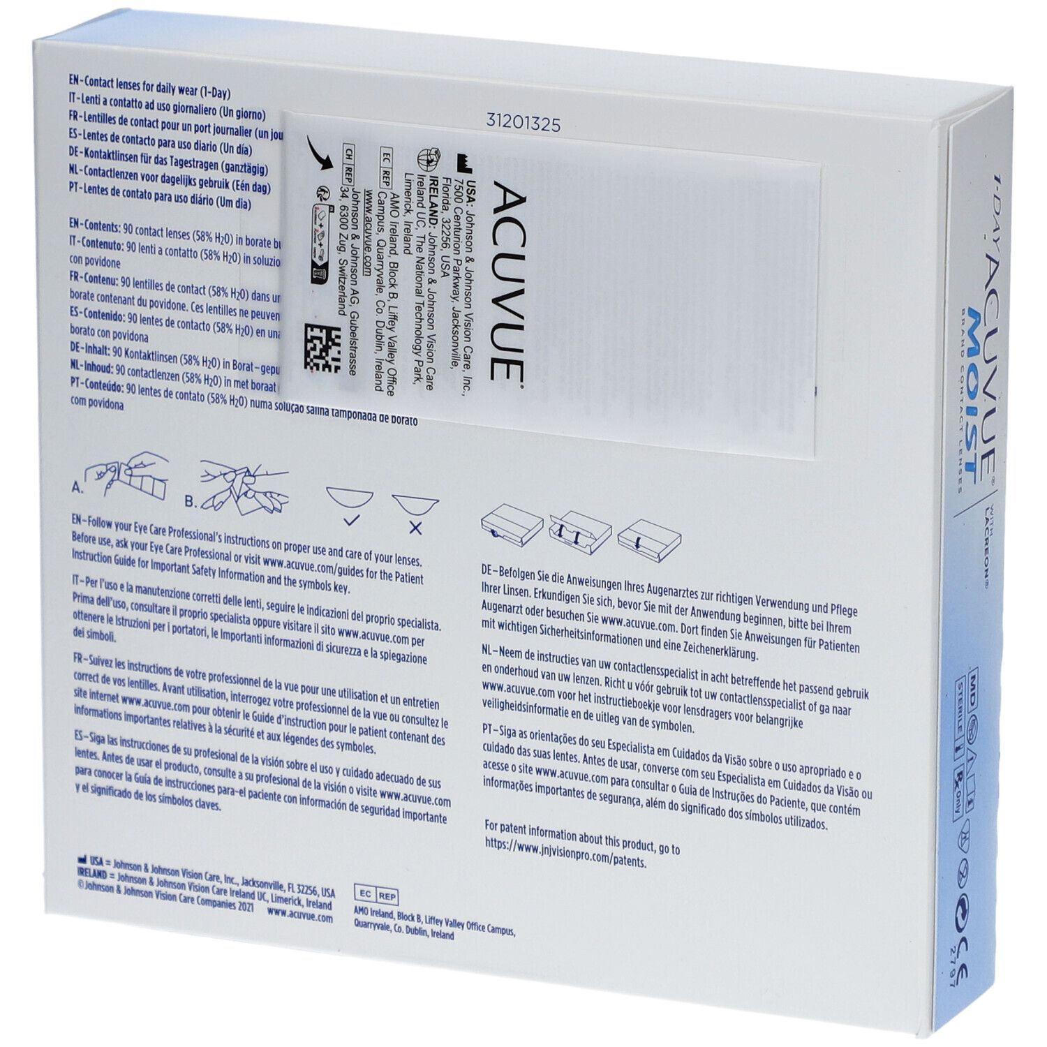 ACUVUE® 1-DAY MOIST BC 8,5 Tageslinsen