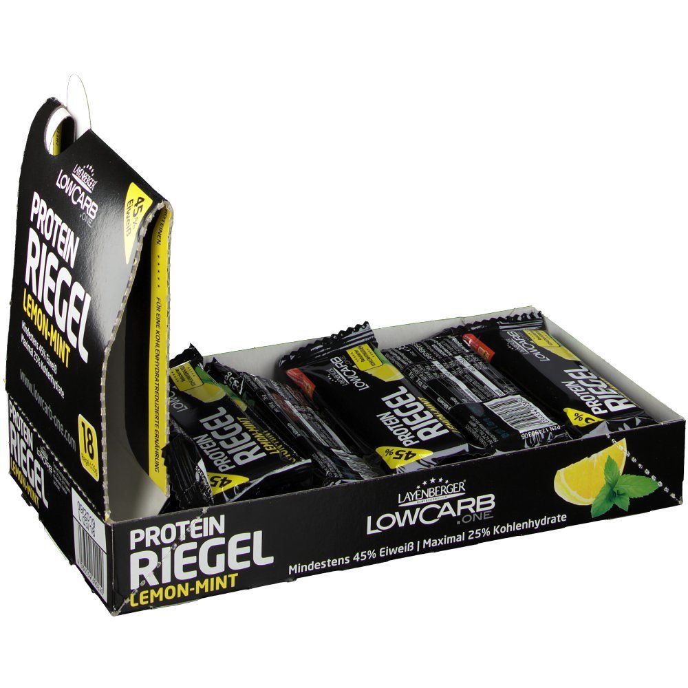 LAYENBERGER® LowCarb One Proteinriegel Lemon-Mint 18x35 g - shop ...