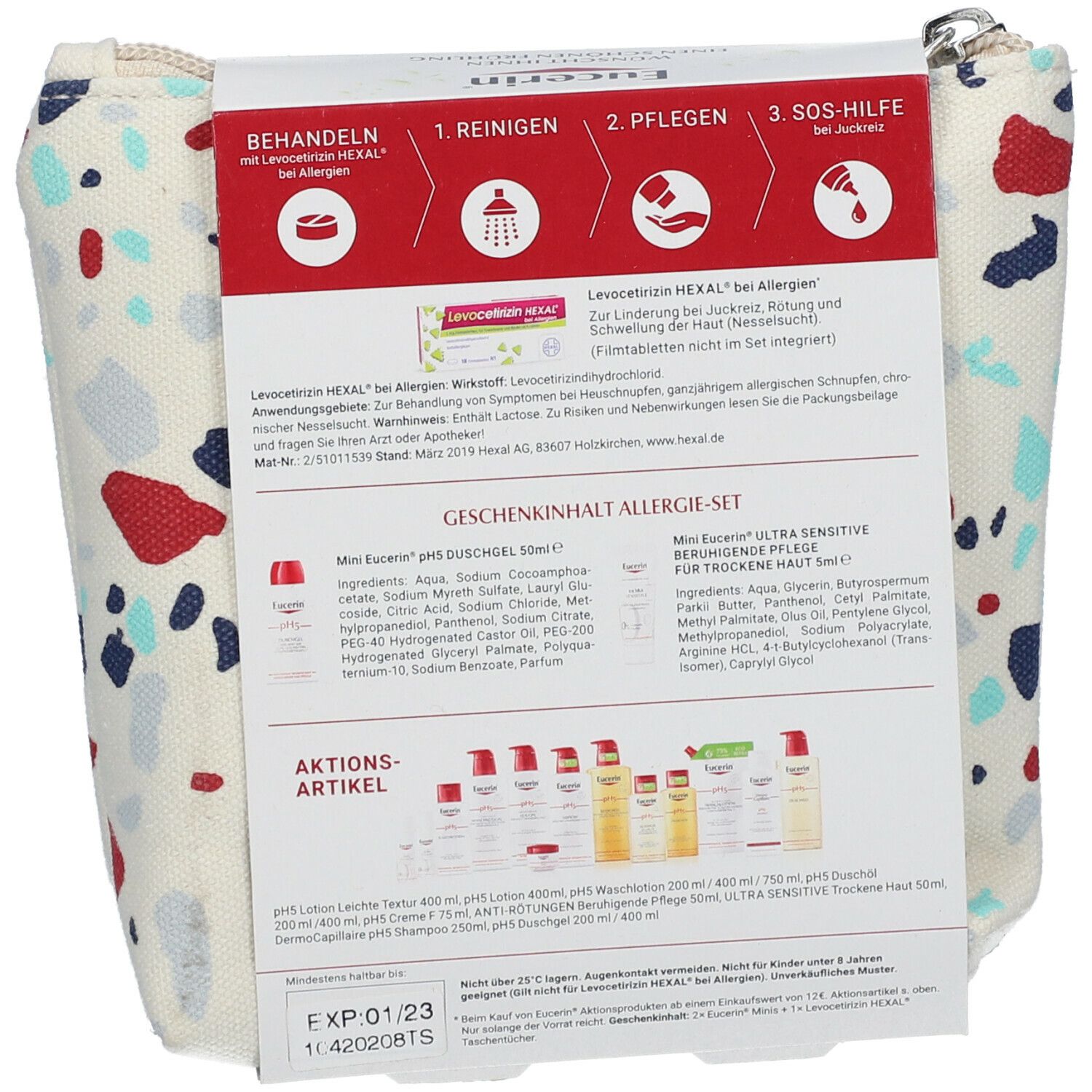 B. Eucerin Gratis Allergie-Täschchen in Kooperation mit HEXAL