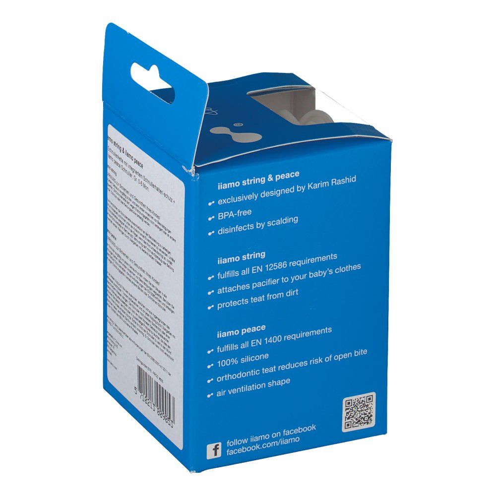 iiamo® string & peace Schnuller-Set mit Silikon-Schnuller 0-6 Monate lila