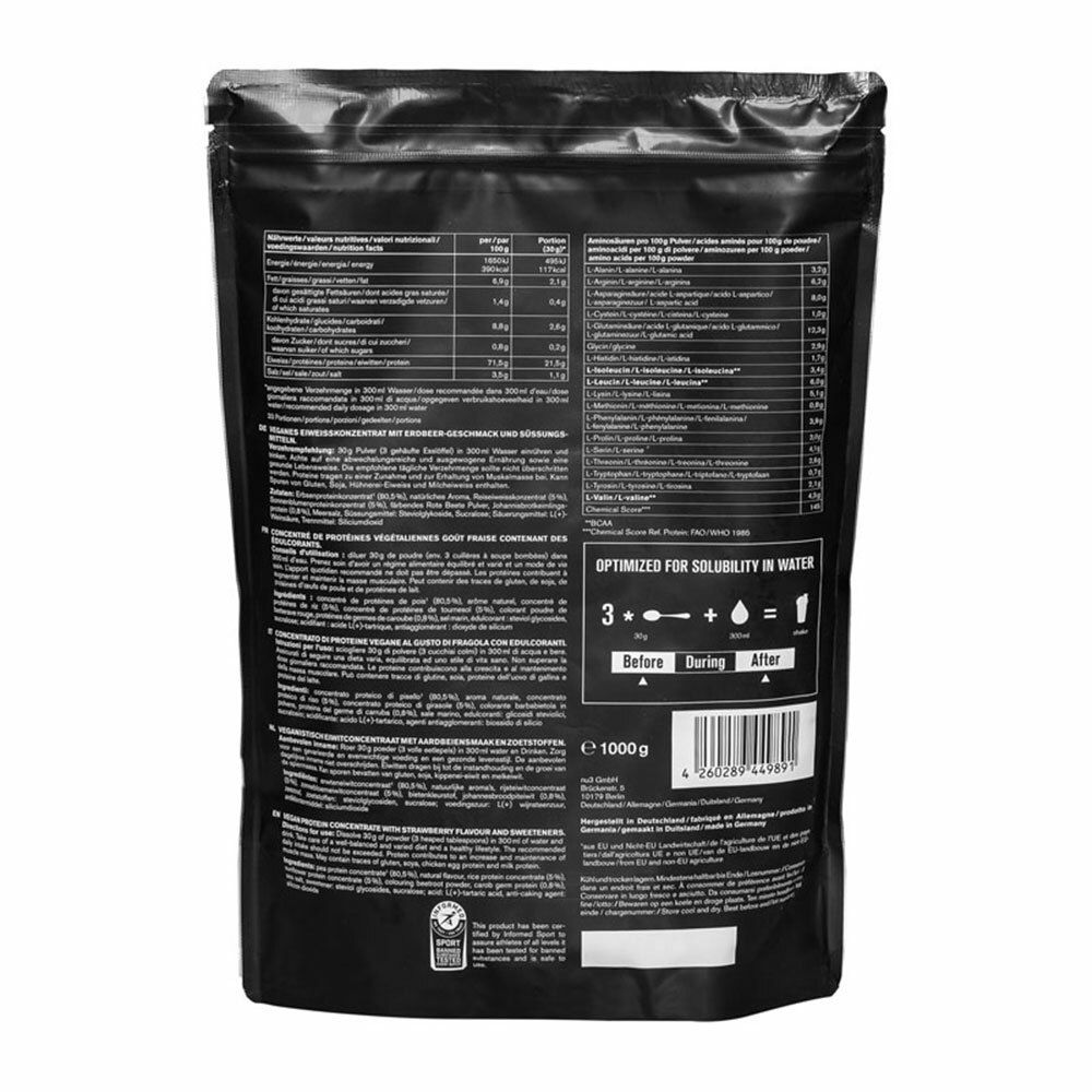 nu3 Vegan Protein 3K, Erdbeere, Pulver 1000 g