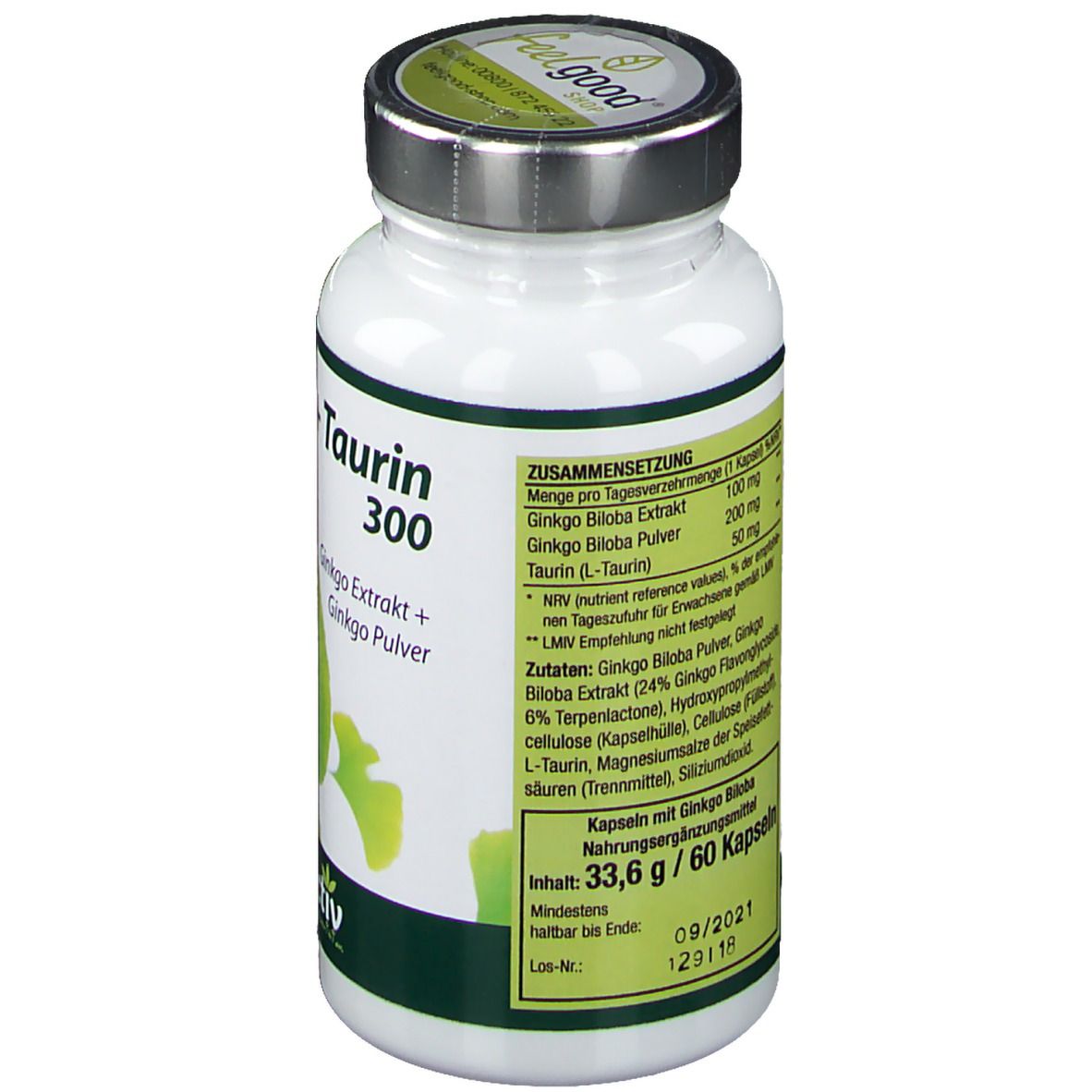 Vitactiv Natural Nutrition Ginkgo + Taurin 300