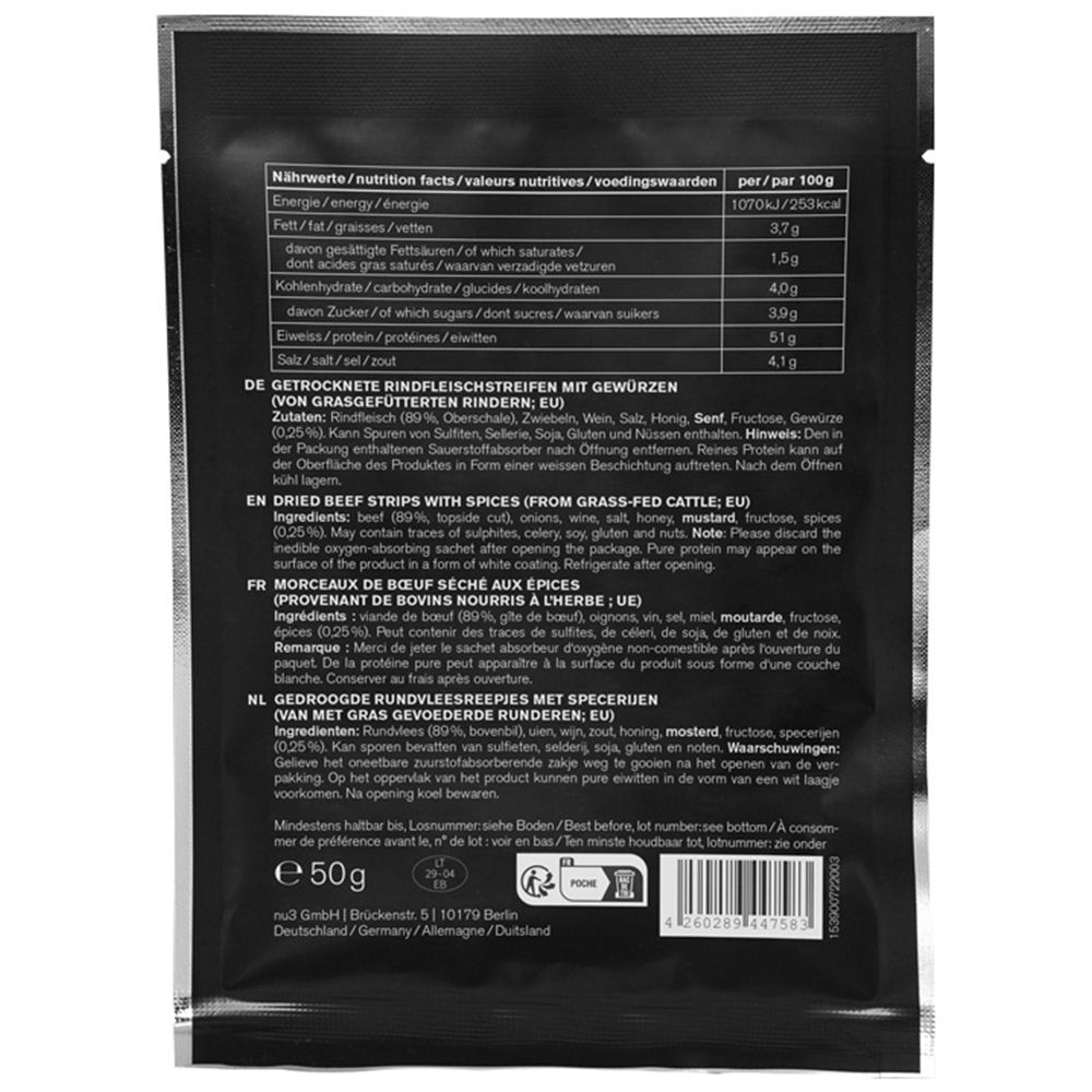 nu3 Beef Jerky, Original 50 g Sonstige