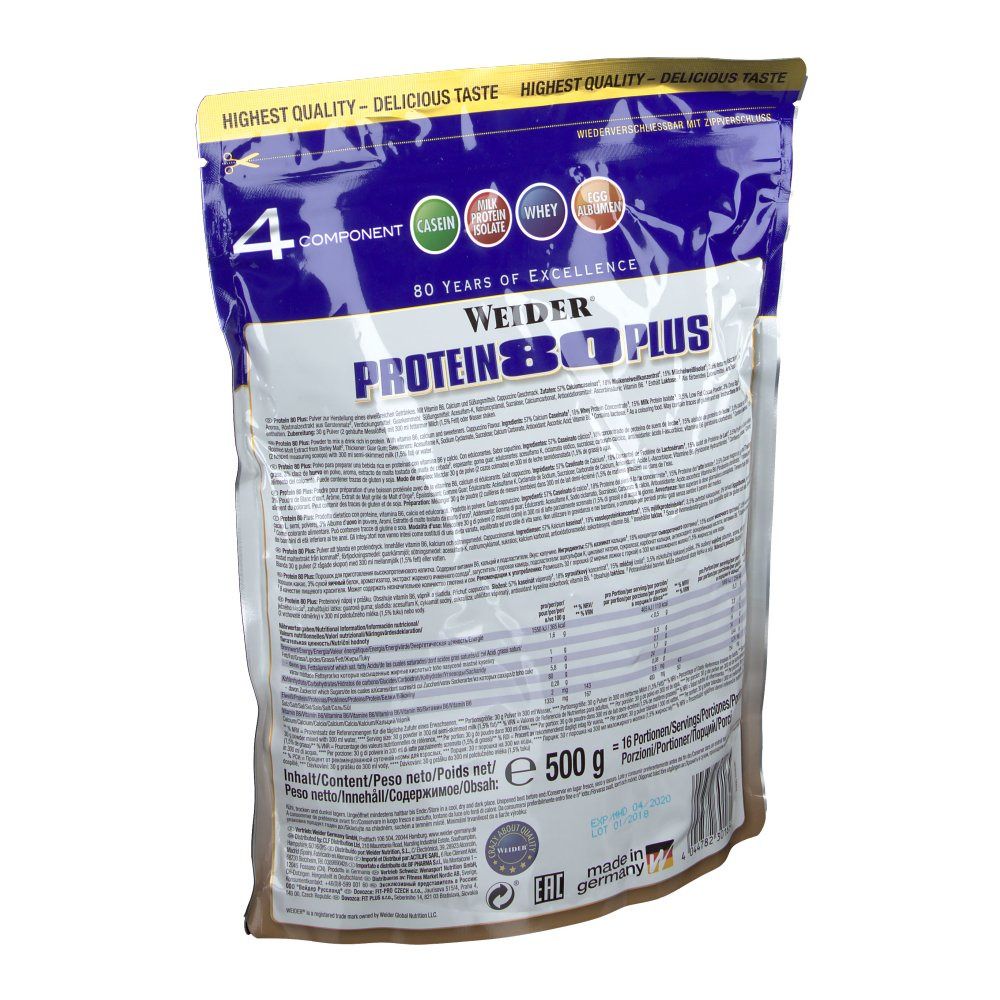 Weider Protein 80 Plus, Cappuccino, Pulver