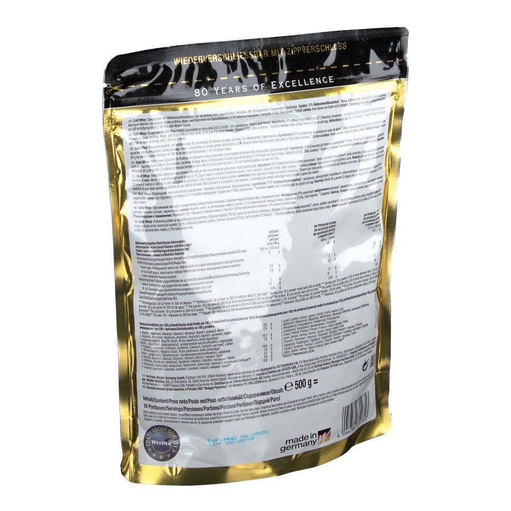 Weider Gold Whey, Bananensplit, Pulver