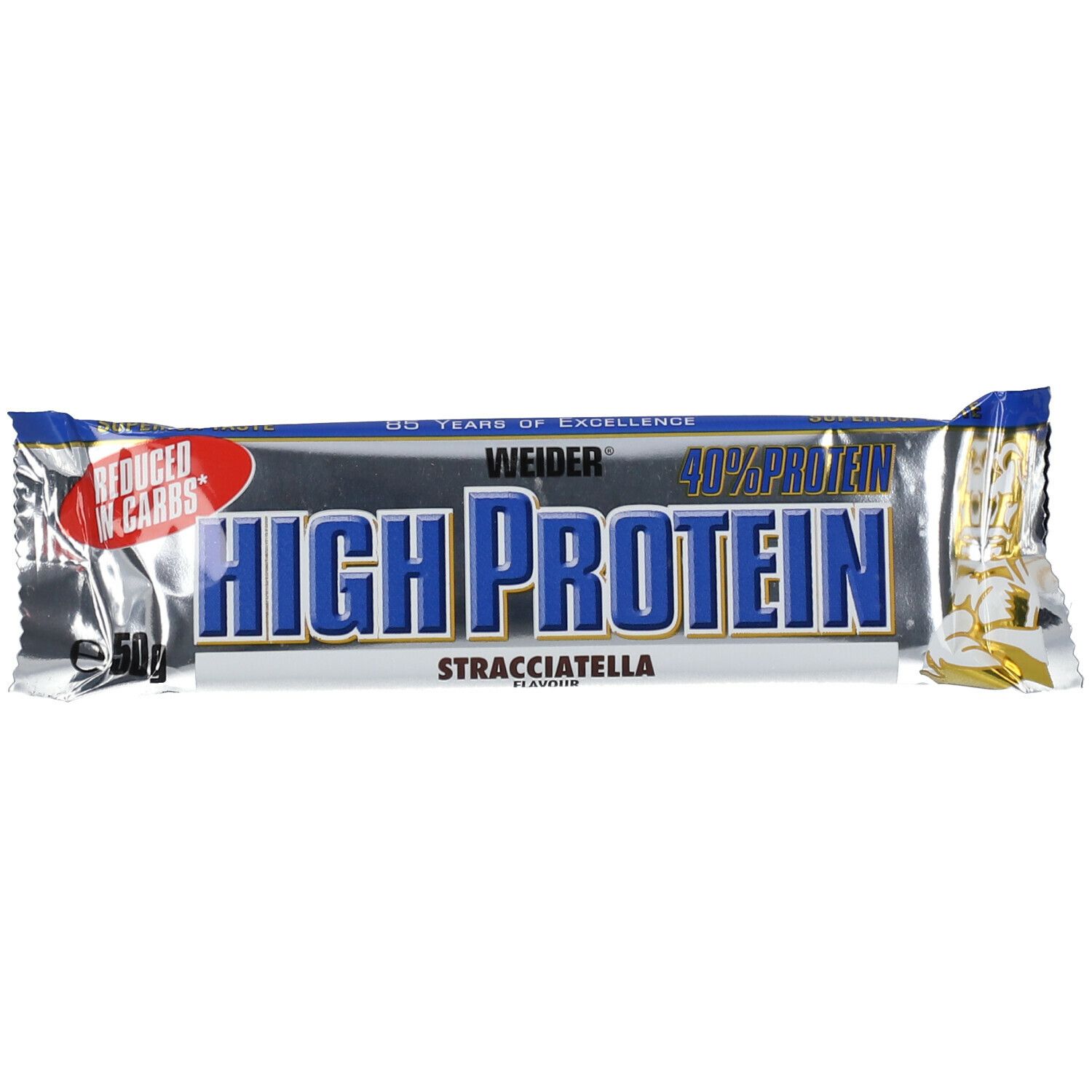 Weider 40 % High Protein Low Carb, Stracciatella, Riegel