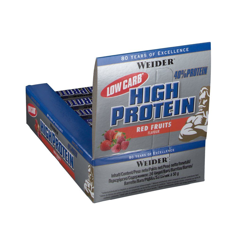 Weider 40 % High Protein Low Carb, Rote Früchte, Riegel
