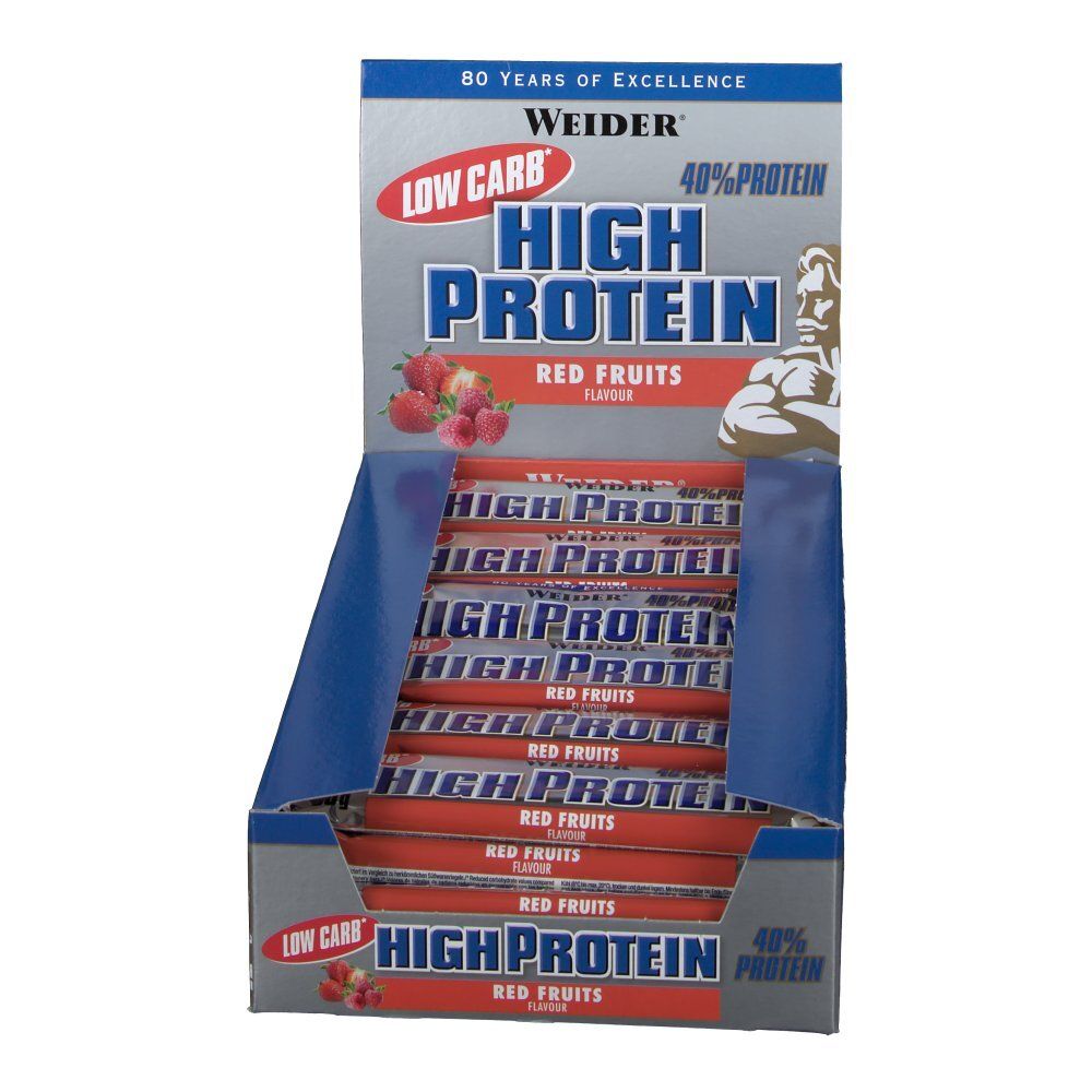Weider 40 % High Protein Low Carb, Rote Früchte, Riegel