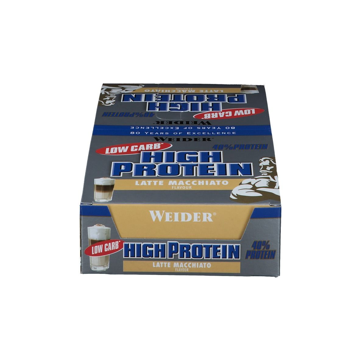 Weider 40 % High Protein Low Carb, Latte Macchiato, Riegel