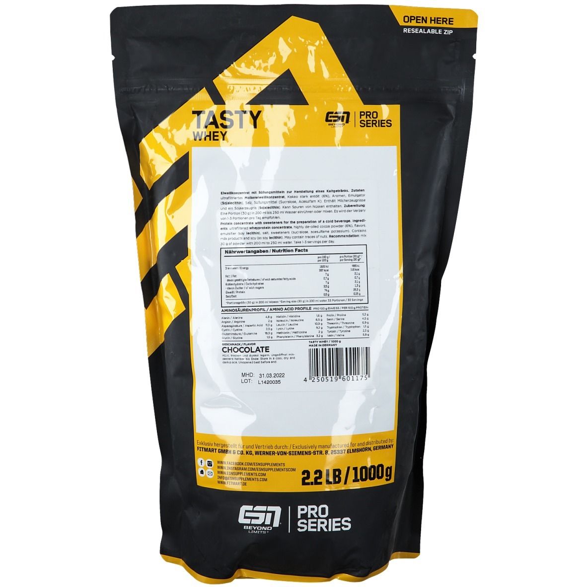 ESN Tasty Whey, Schokolade