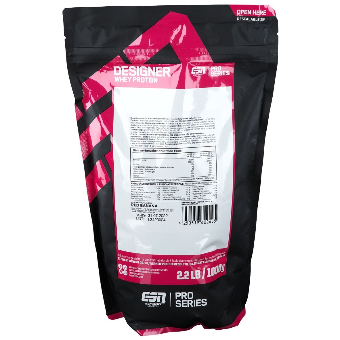 ESN Designer Whey Rote Banane