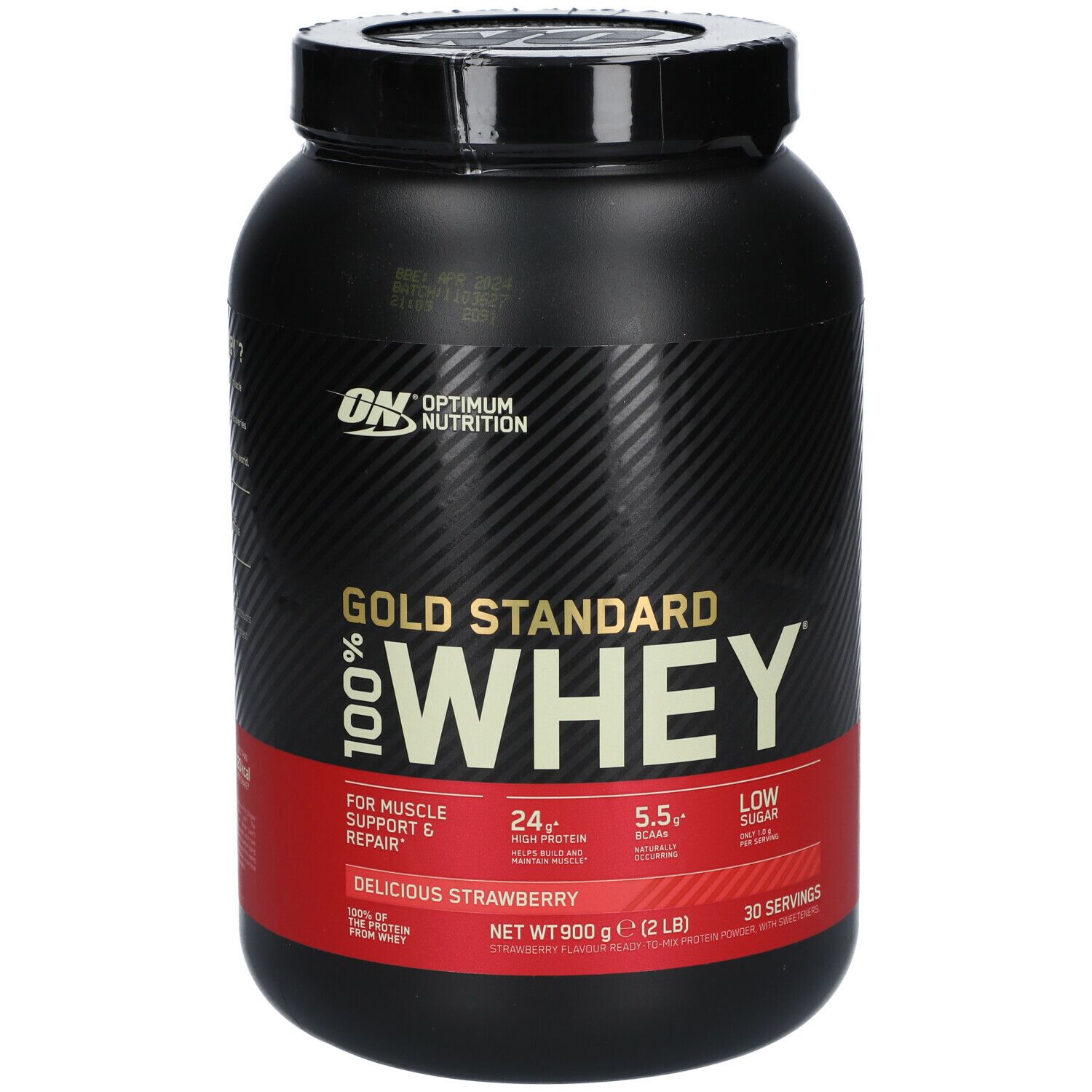 Optimum Nutrition 100 % Whey Gold Standard, Delicious Strawberry, Pulver