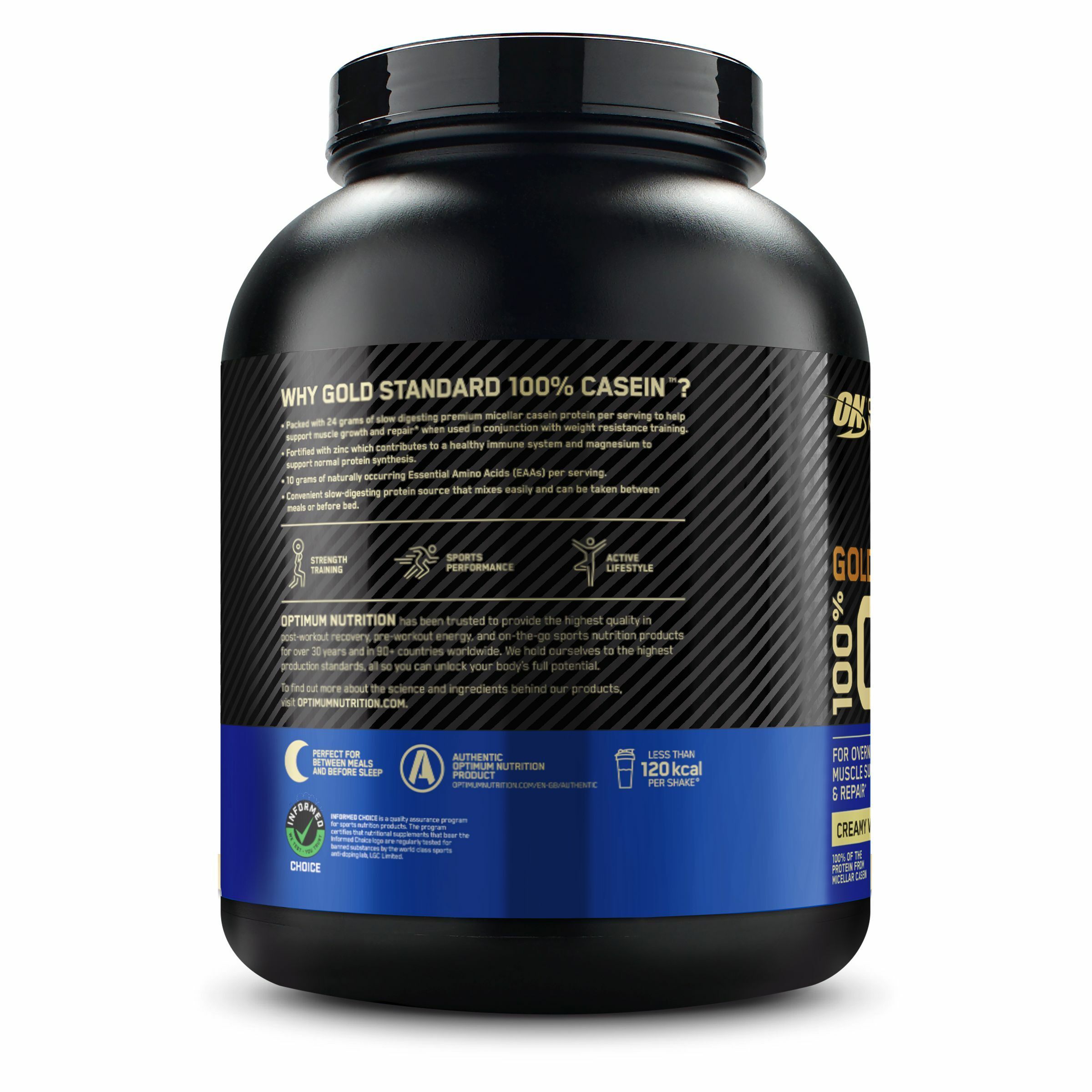 Optimum Nutrition 100 % Casein, Creamy Vanilla, Pulver 1820 g