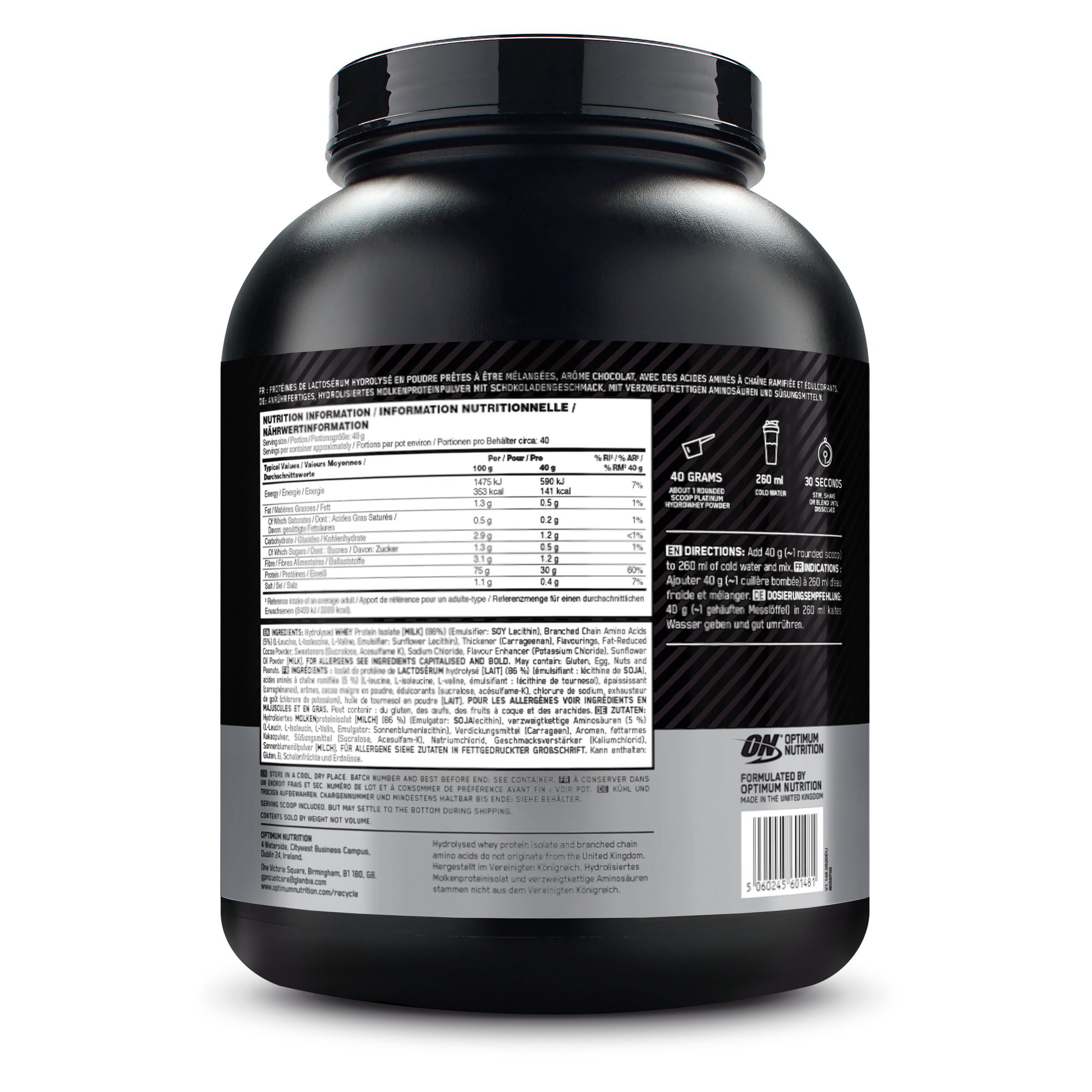 Optimum Nutrition Platinum Hydrowhey Milk Chocolate