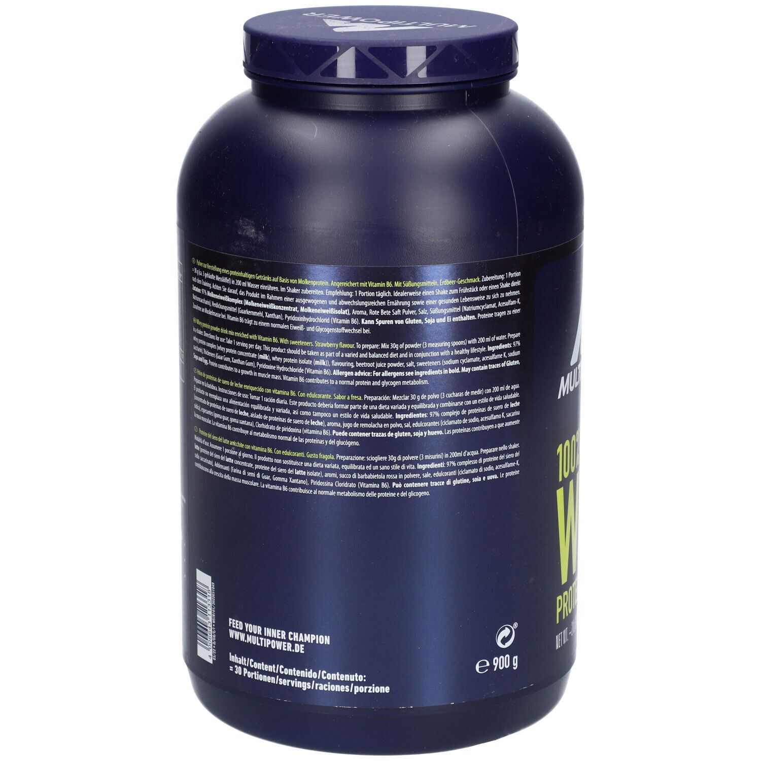 Multipower 100 % Whey Protein, Erdbeere-Sahne, Pulver