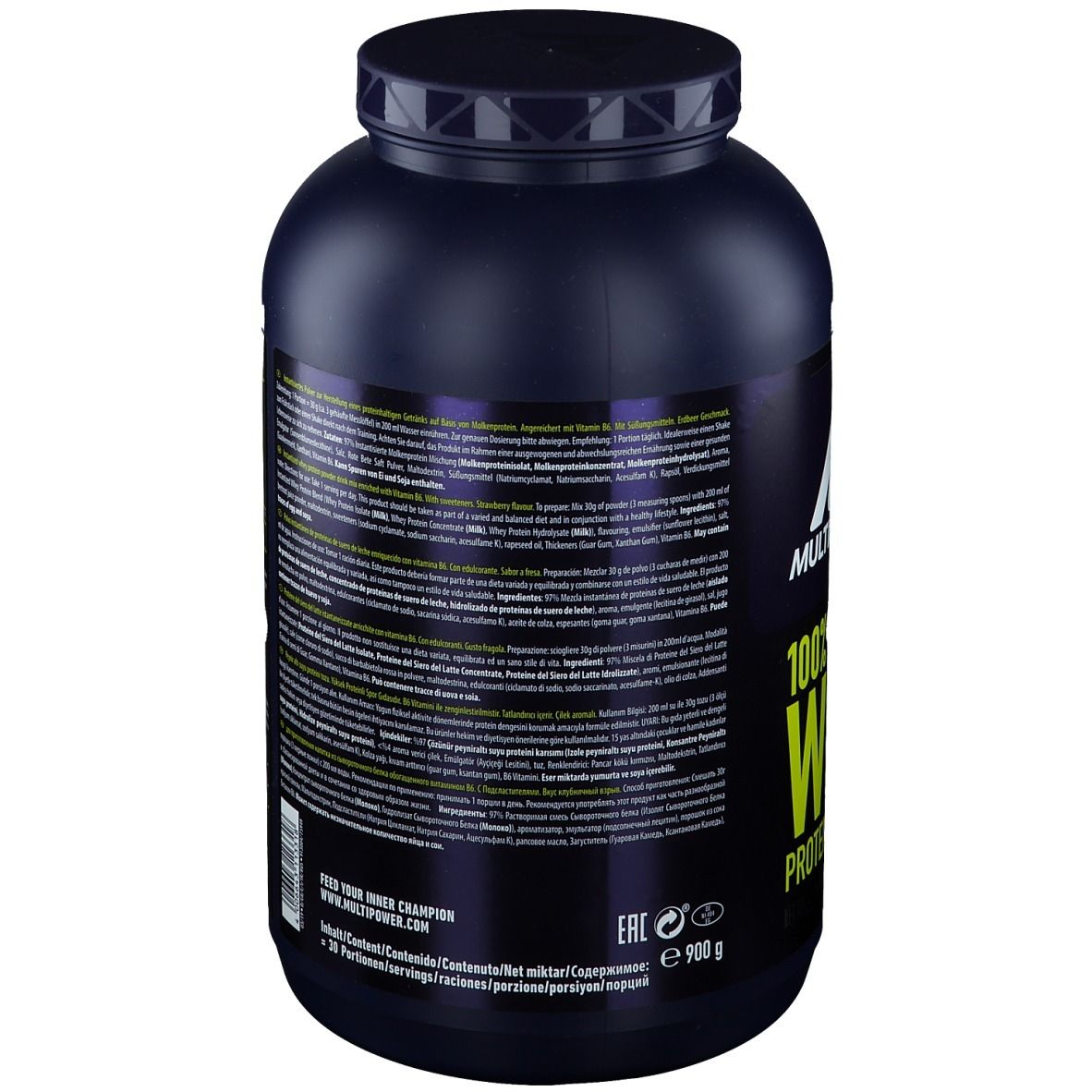 Multipower 100 % Whey Protein, Erdbeere-Sahne, Pulver