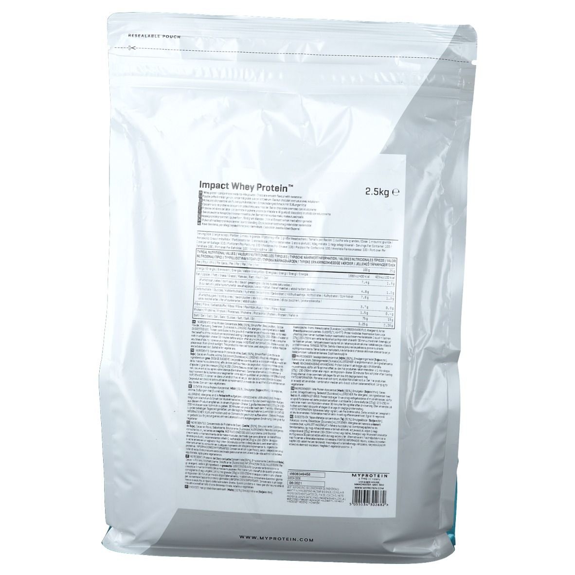MyProtein Impact Whey Protein, Chocolate Smooth, Pulver