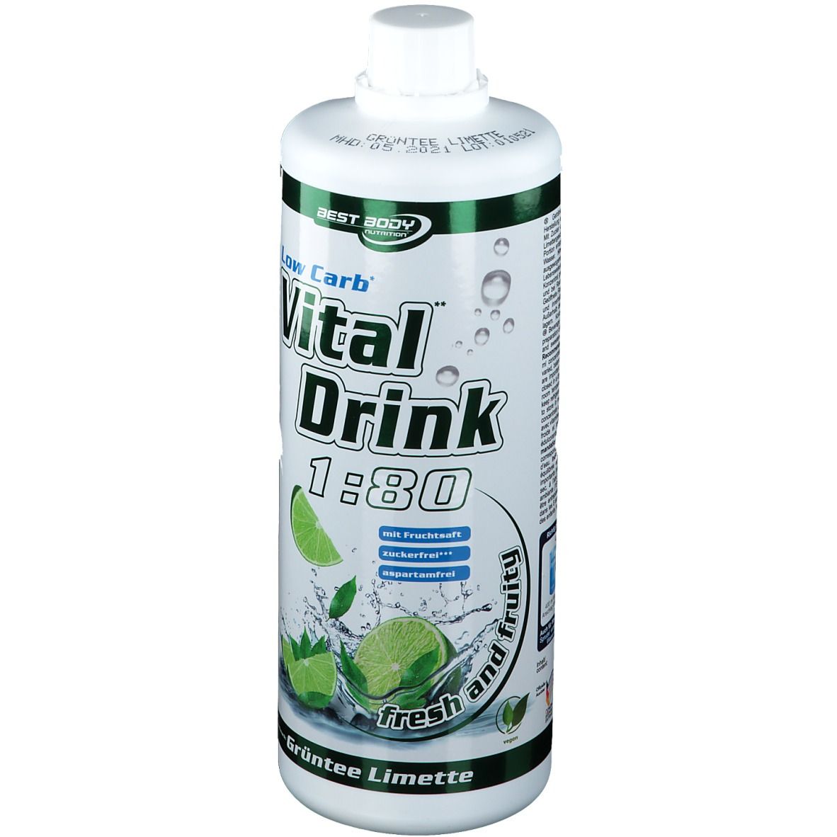 Best Body Nutrition Low Carb Vital Drink, Grüntee-Limette