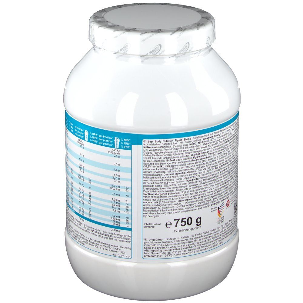 Best Body Nutrition Figure Shake, Pfirsich, Pulver