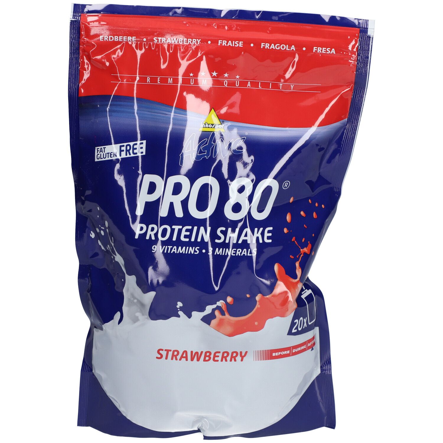 Inkospor Active Pro 80, Erdbeere, Pulver 500 g