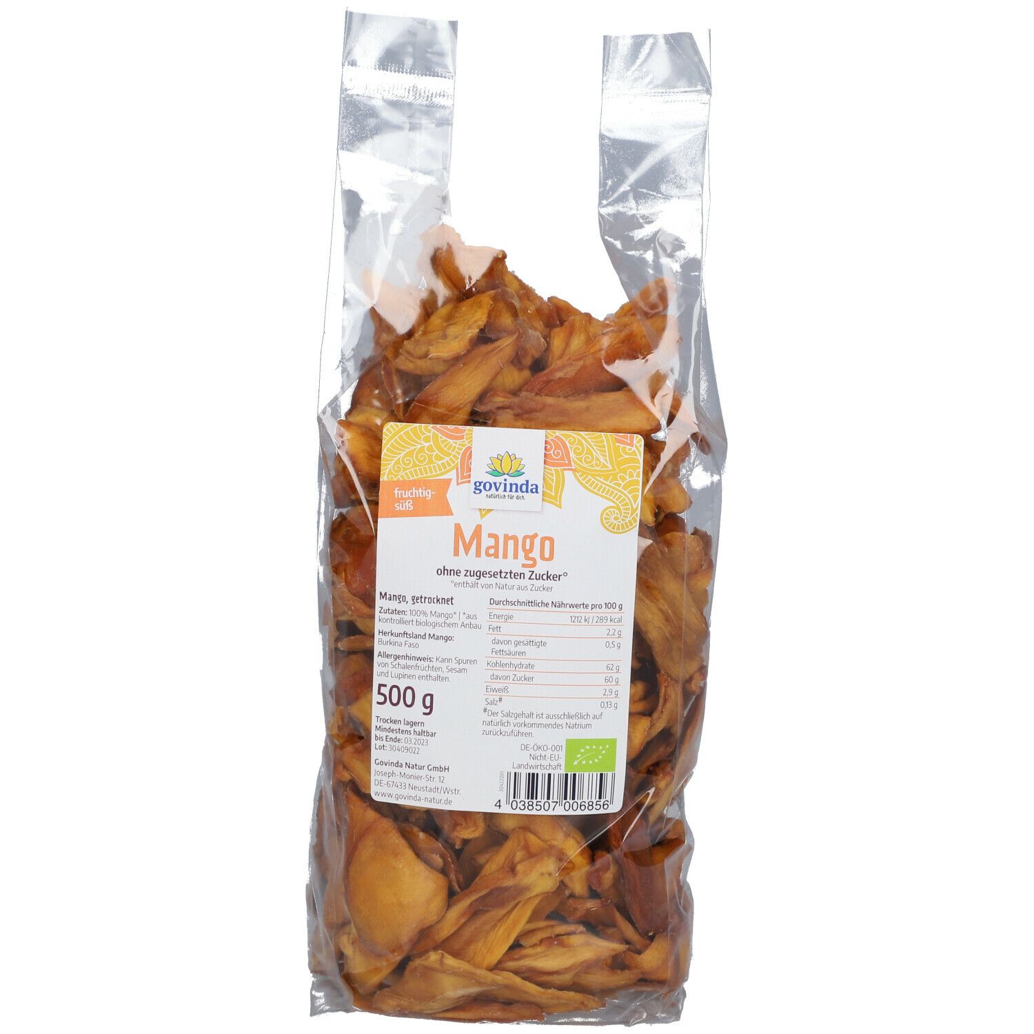 Govinda Bio Mango natural 500 g Früchte