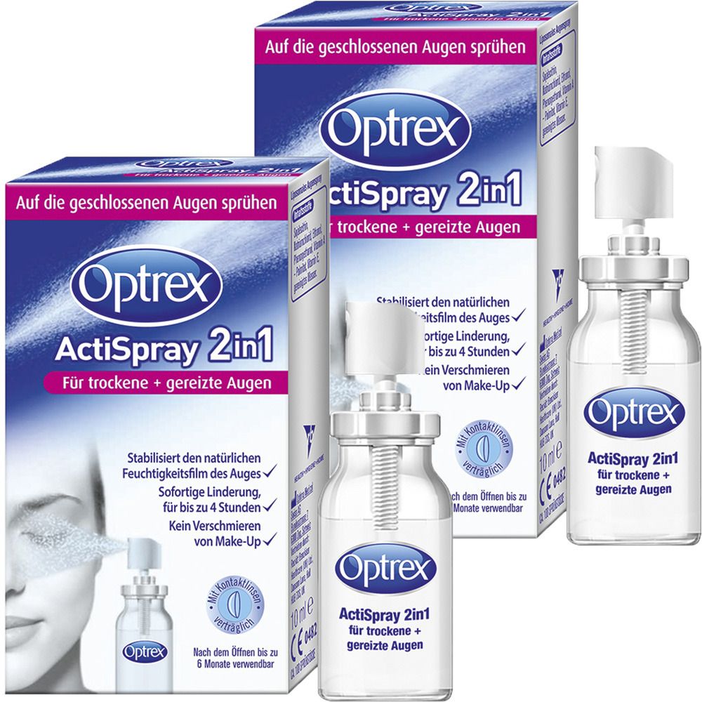Optrex ActiSpray 2en1 pour les yeux secs et irrités double pack