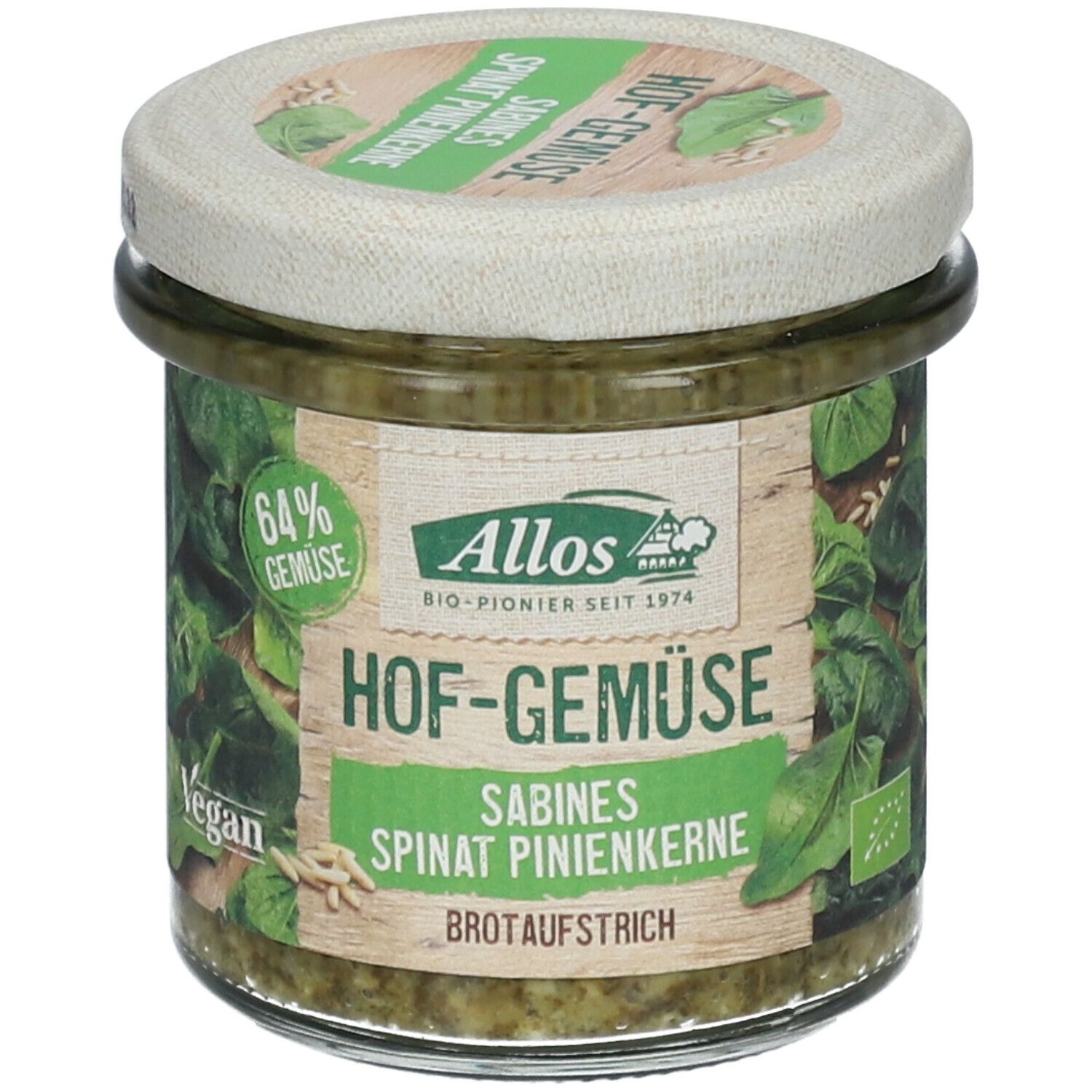 Allos Bio Hofgemüse Steffis Spinat Pinienkerne 135 g Gelee