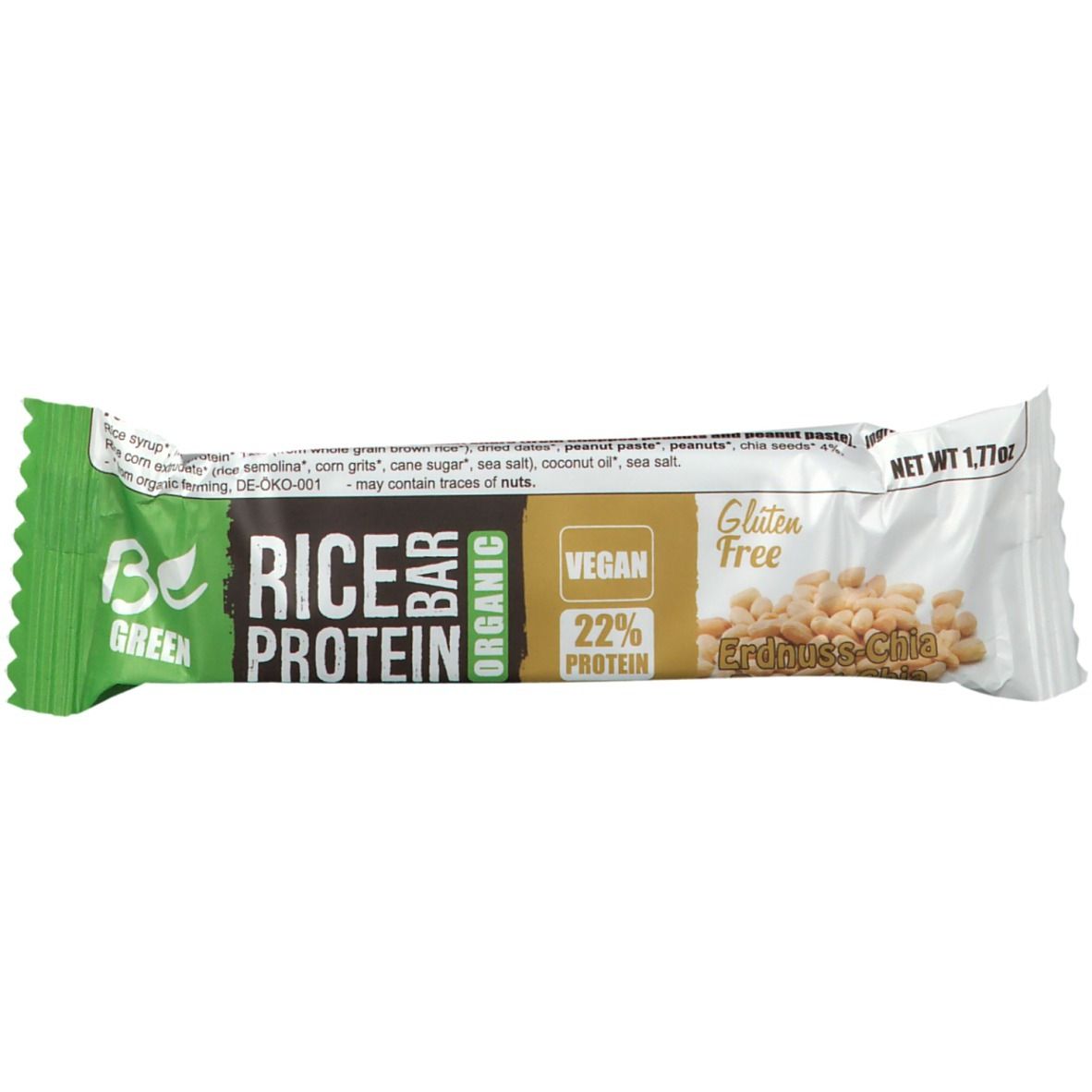 Be Green BIO-Protein Riegel, Erdnuss-Chia