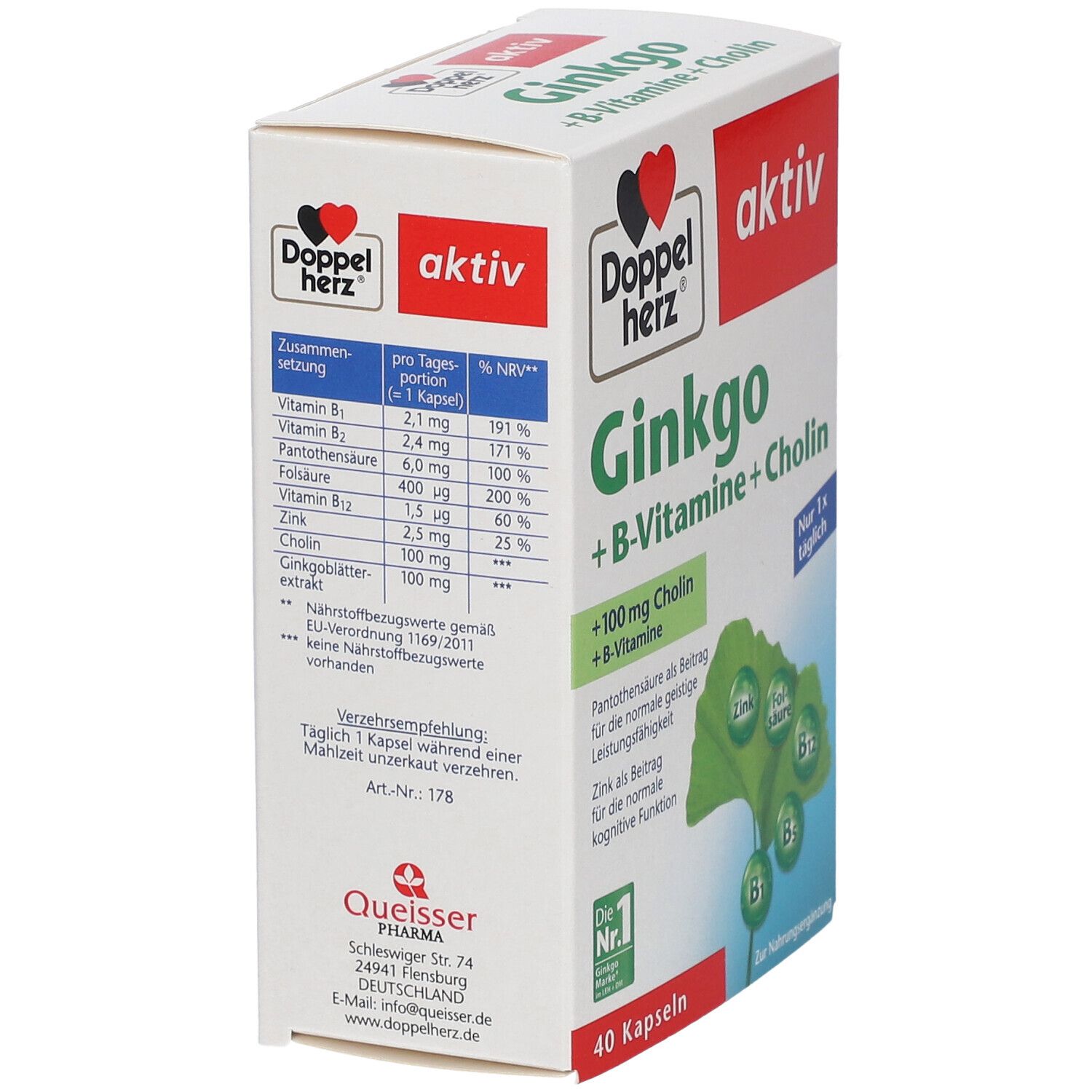 Doppelherz ® aktiv Ginkgo + BVitamine + Cholin 40 St shopapotheke.at