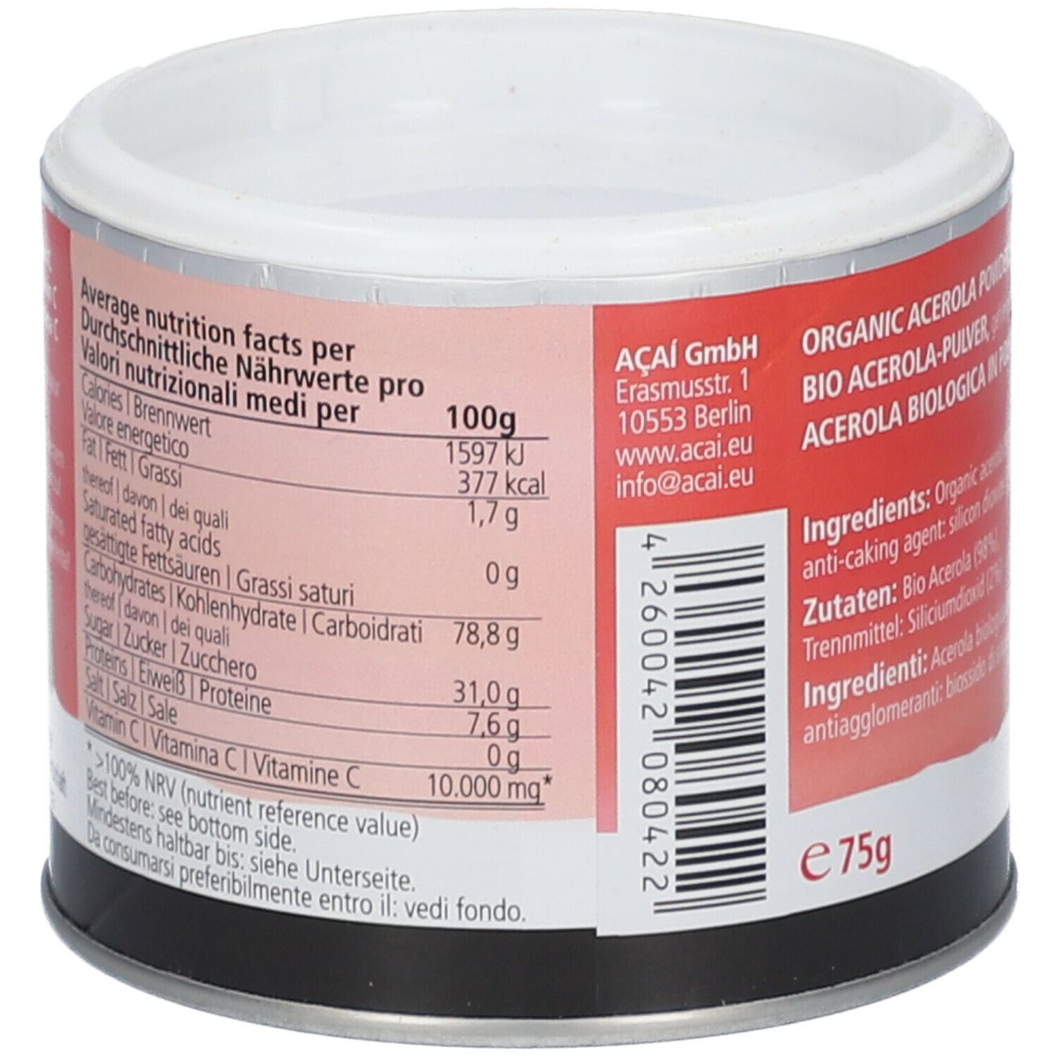 Fine Fruits Club Acerola Vitamin Pulver