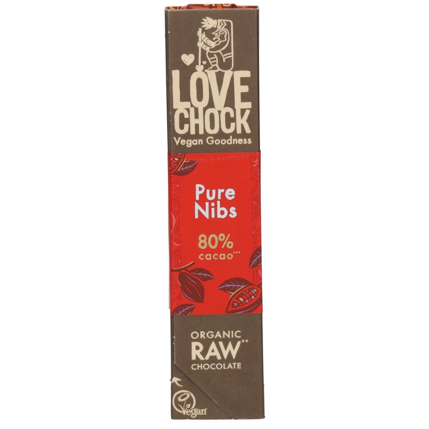 LOVECHOCK Pure Nibs 80% Cacao, Bio-Rohschokolade.