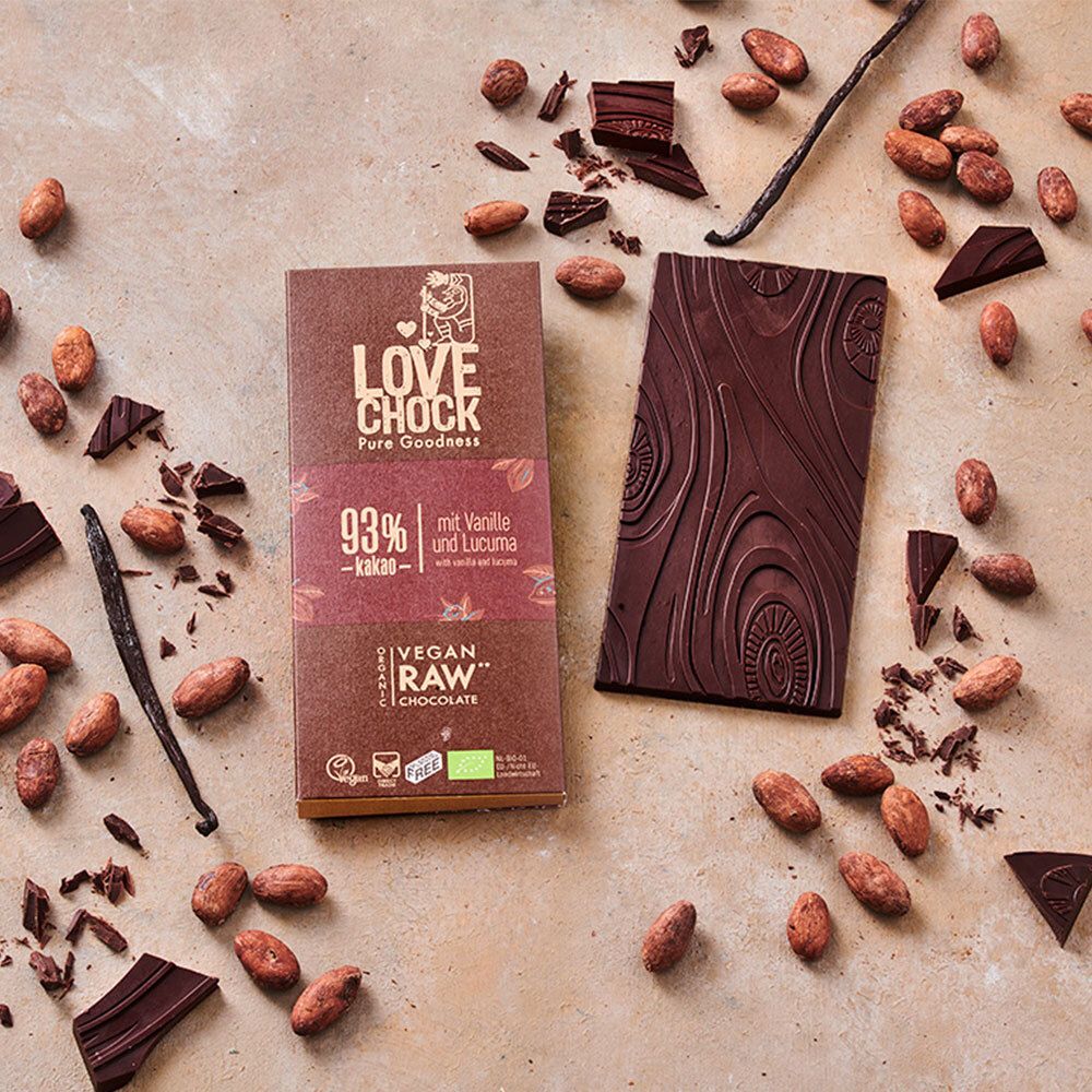 Lovechock Bio rohe Schokolade, 93 % Kakao 70 g Schokolade