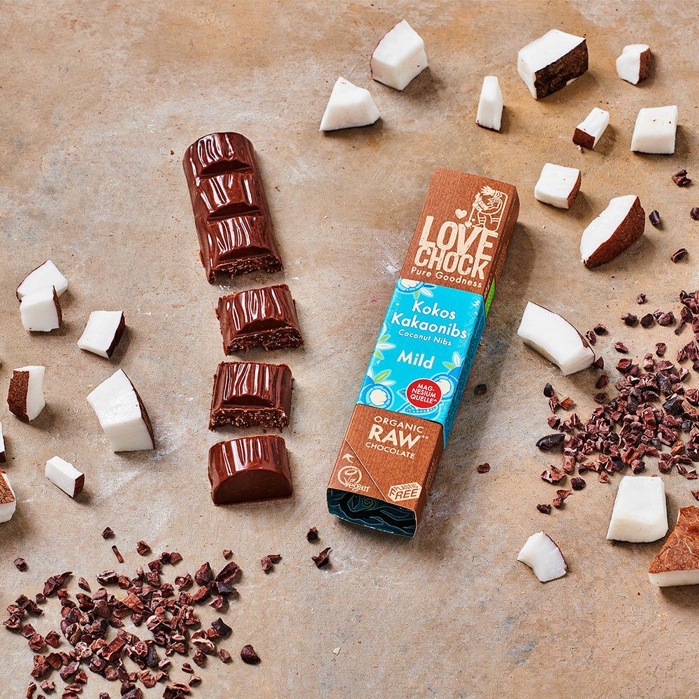 LOVECHOCK Kokos Kakaonibs Mild 68% Kakao