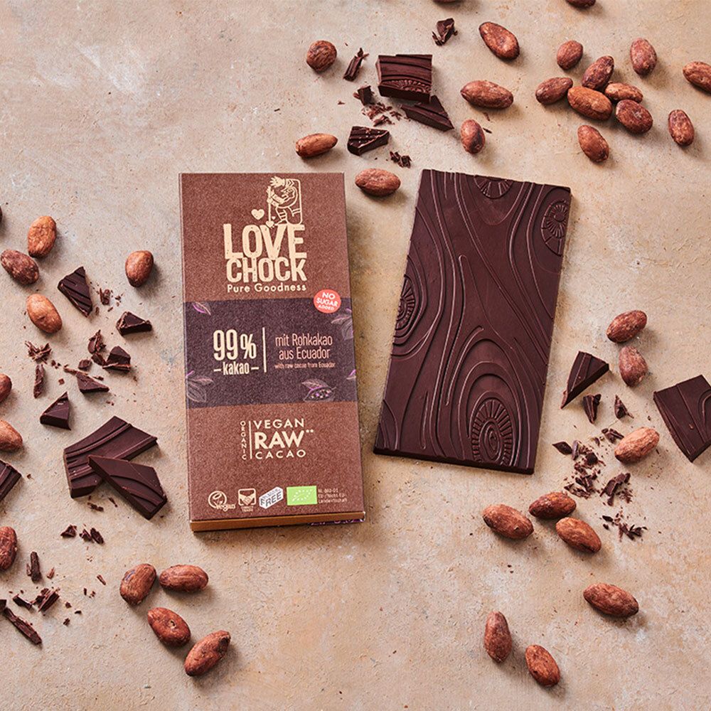 Lovechock Extreme Dark, 99 % Kakao 70 g Schokolade