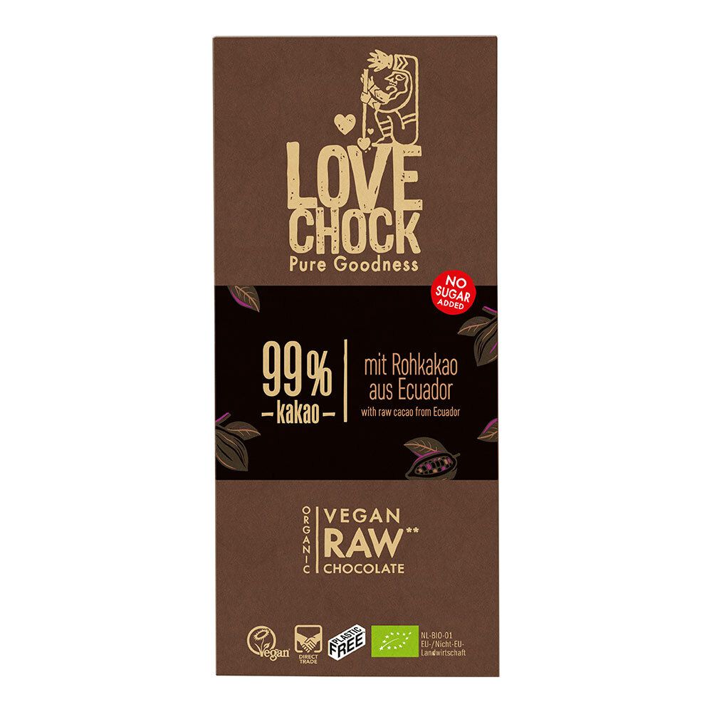 Lovechock Extreme Dark, 99 % Kakao 8x70 g Schokolade