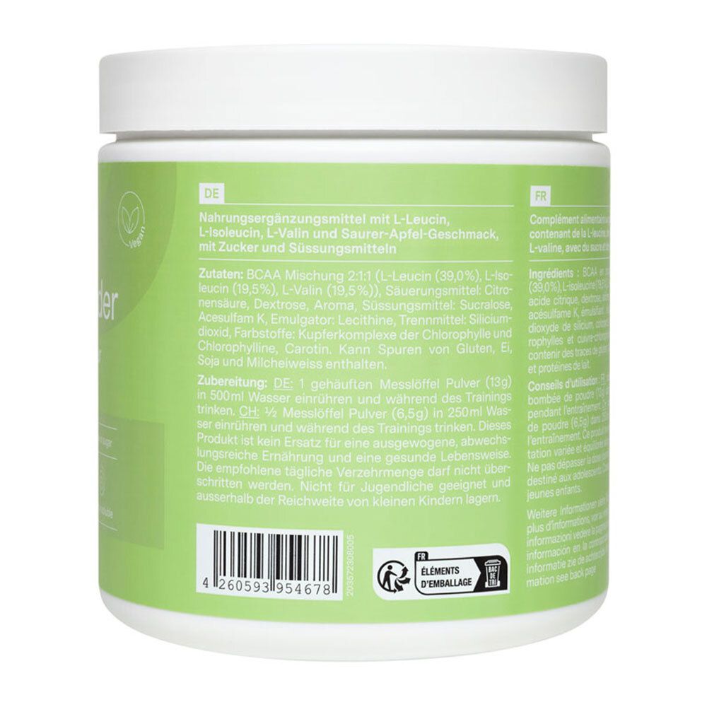 nu3 Bcaa Pulver, Fresh Apple 400 g Puder