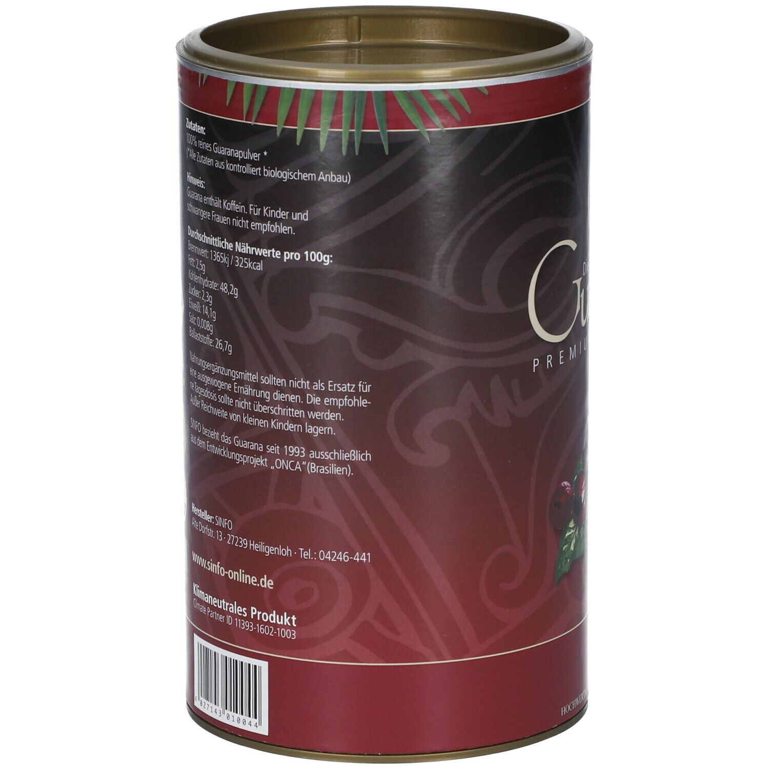 Sinfo Bio Guarana 500 g Pulver