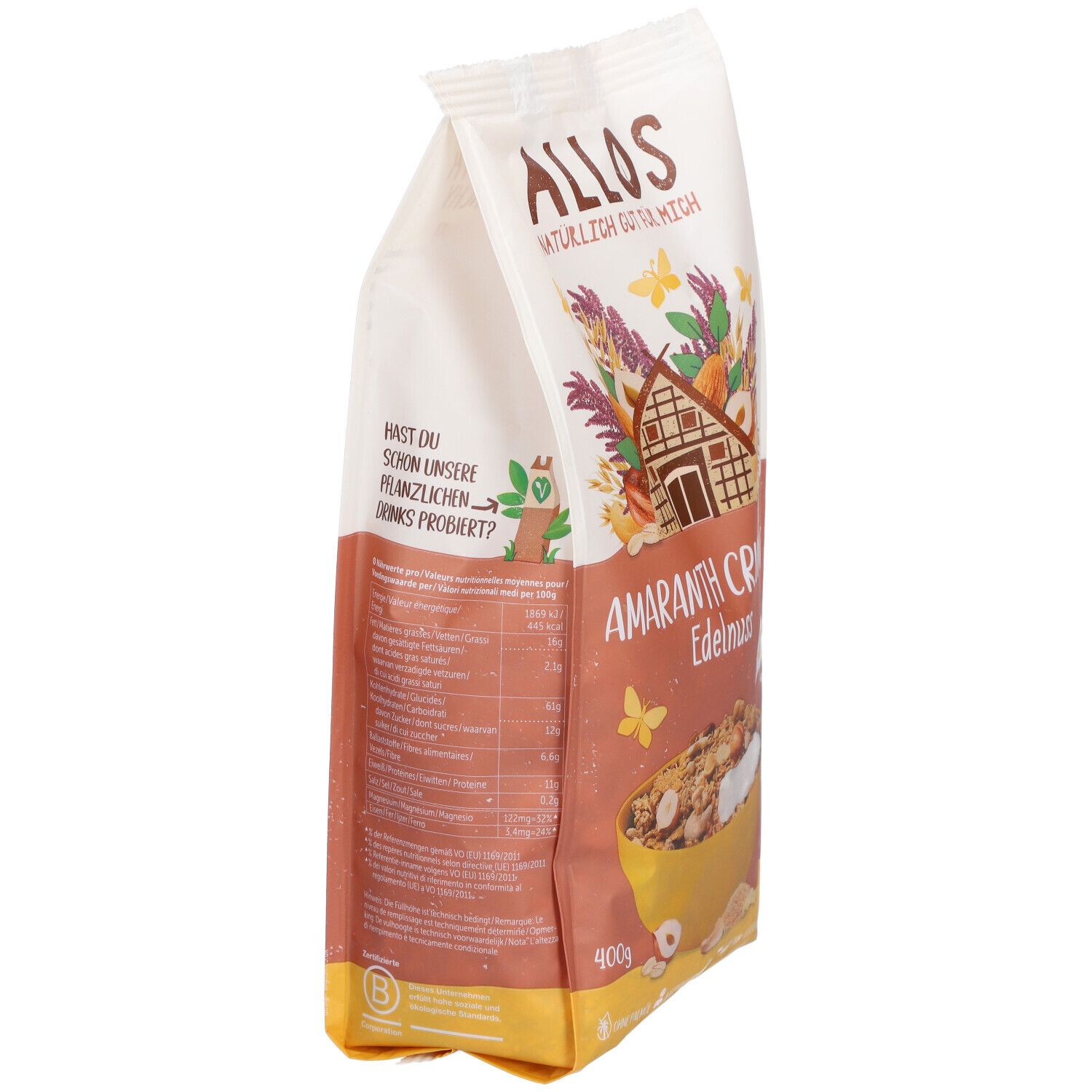 Allos Bio Amaranth Crunchy, Nuss 400 g Müsli